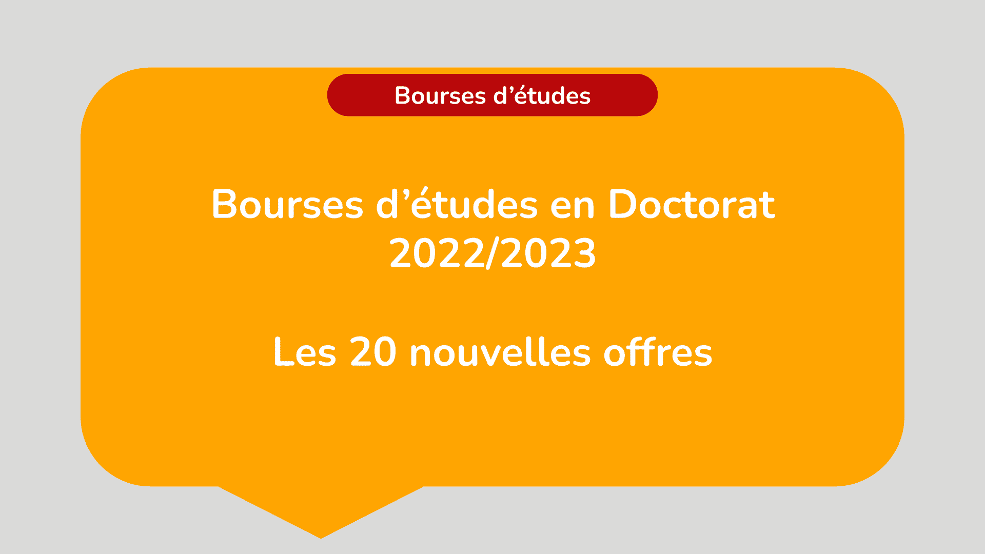 bourses d'études en Doctorat (bourses doctorales)
