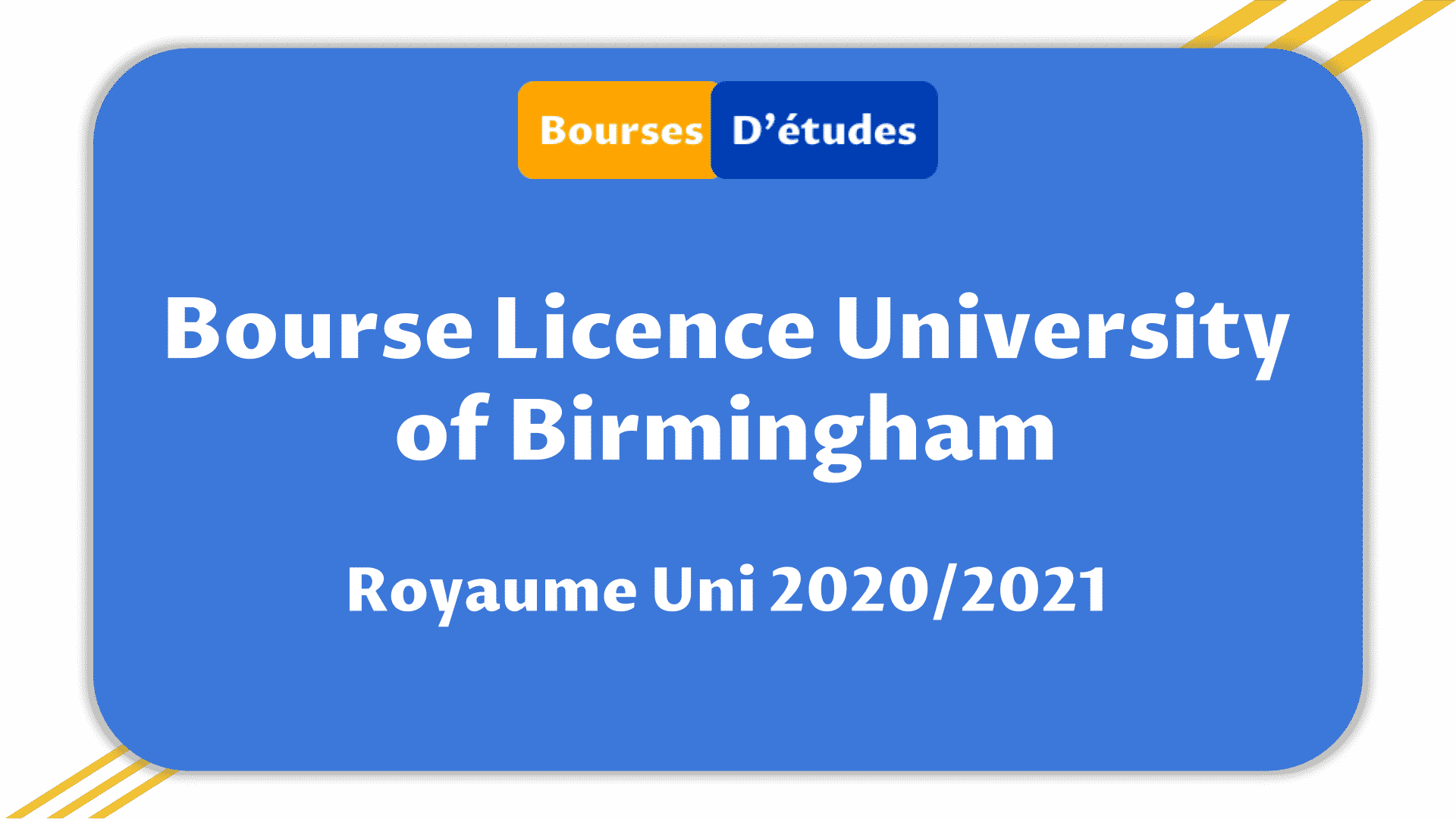 Bourse Licence University of Birmingham