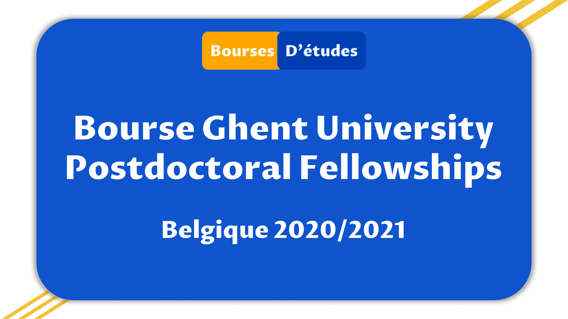 Bourse Ghent University Postdoctoral Fellowships