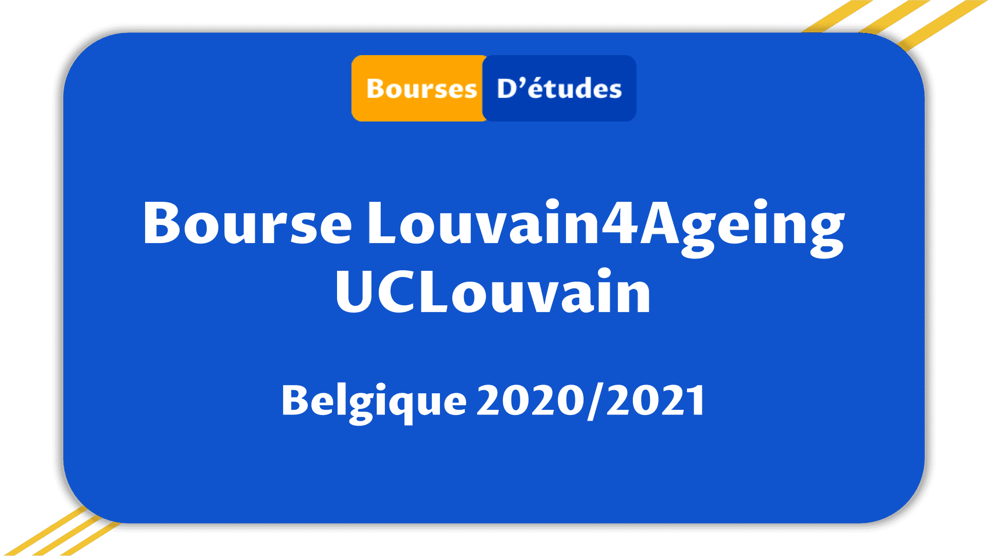 Bourse Louvain4Ageing UCLouvain