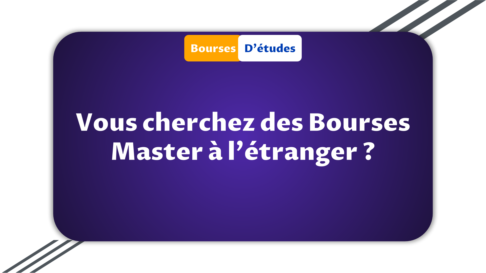 Vous cherchez des Bourses Master à l'étranger