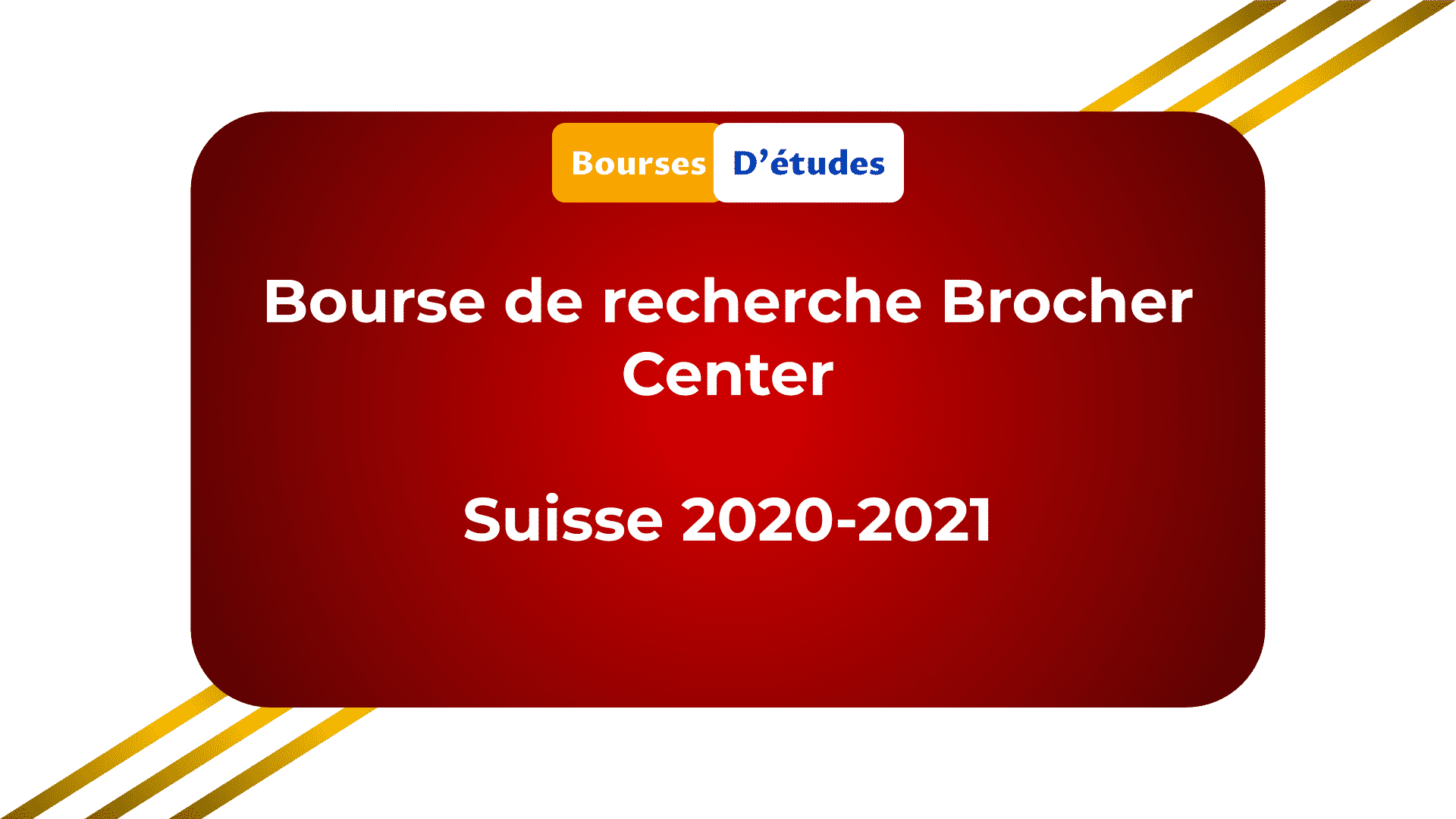 Bourse Brocher Center Suisse 2020