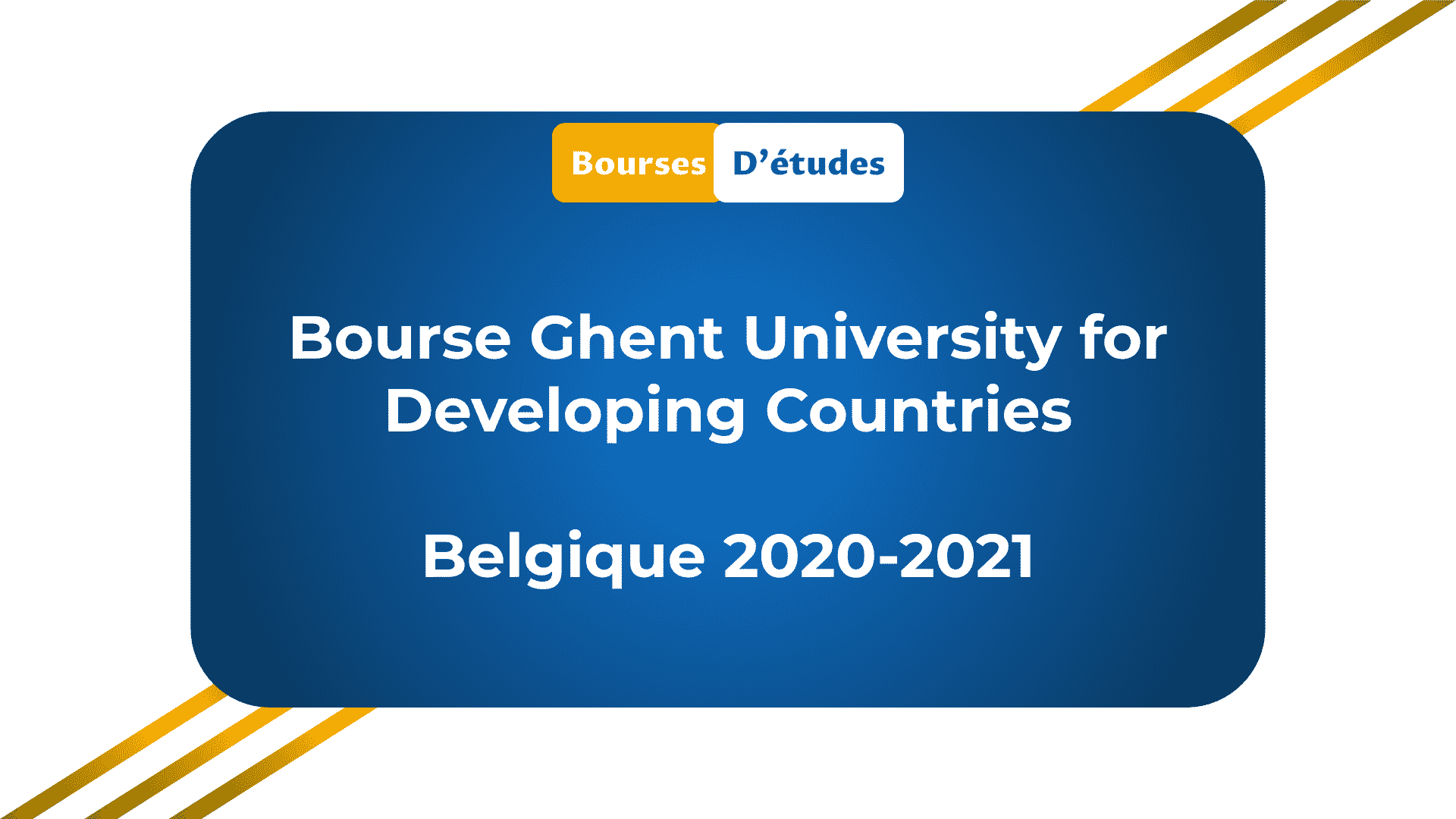 Bourse Ghent University for Developing Countries 2020