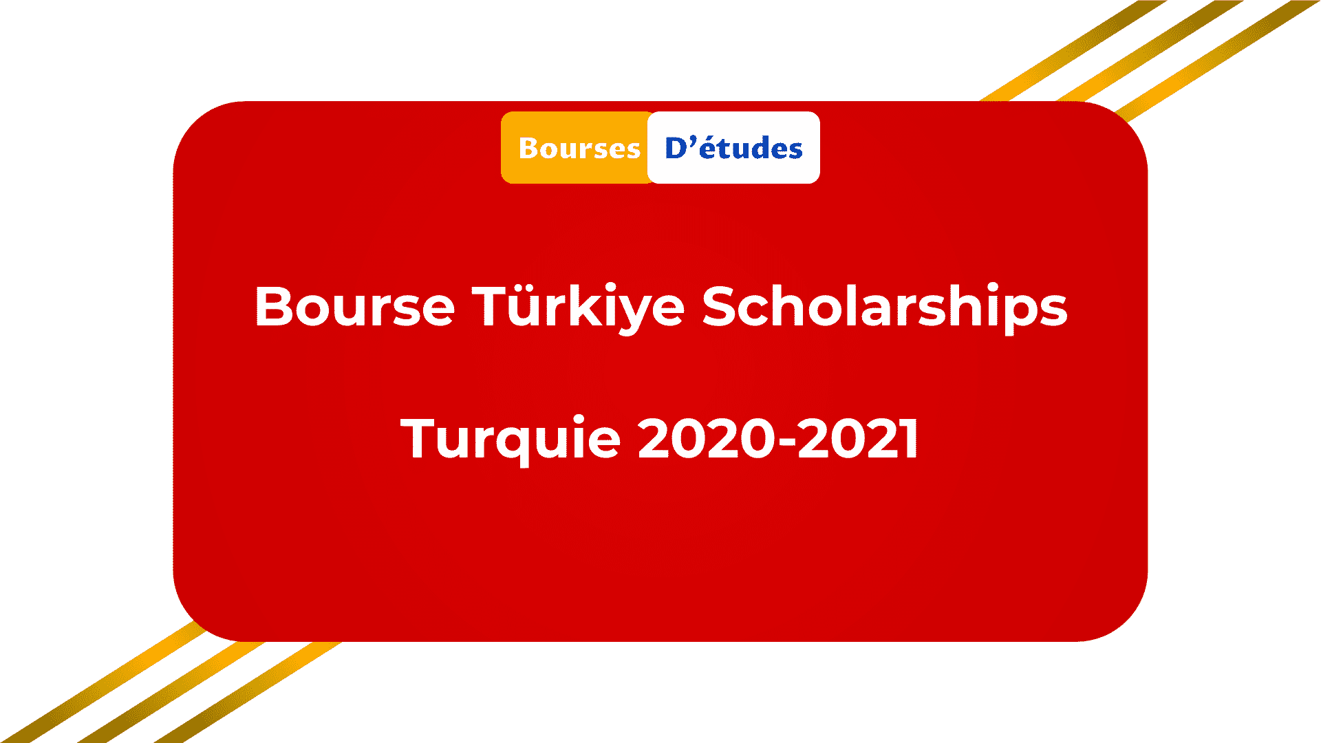 Bourse Türkiye Scholarships Turquie 2020