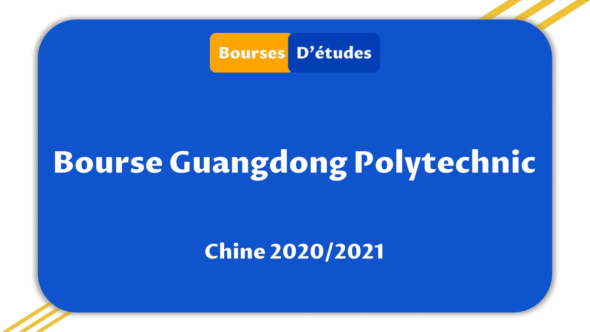 Bourses Guangdong Polytechnic Chine 2020