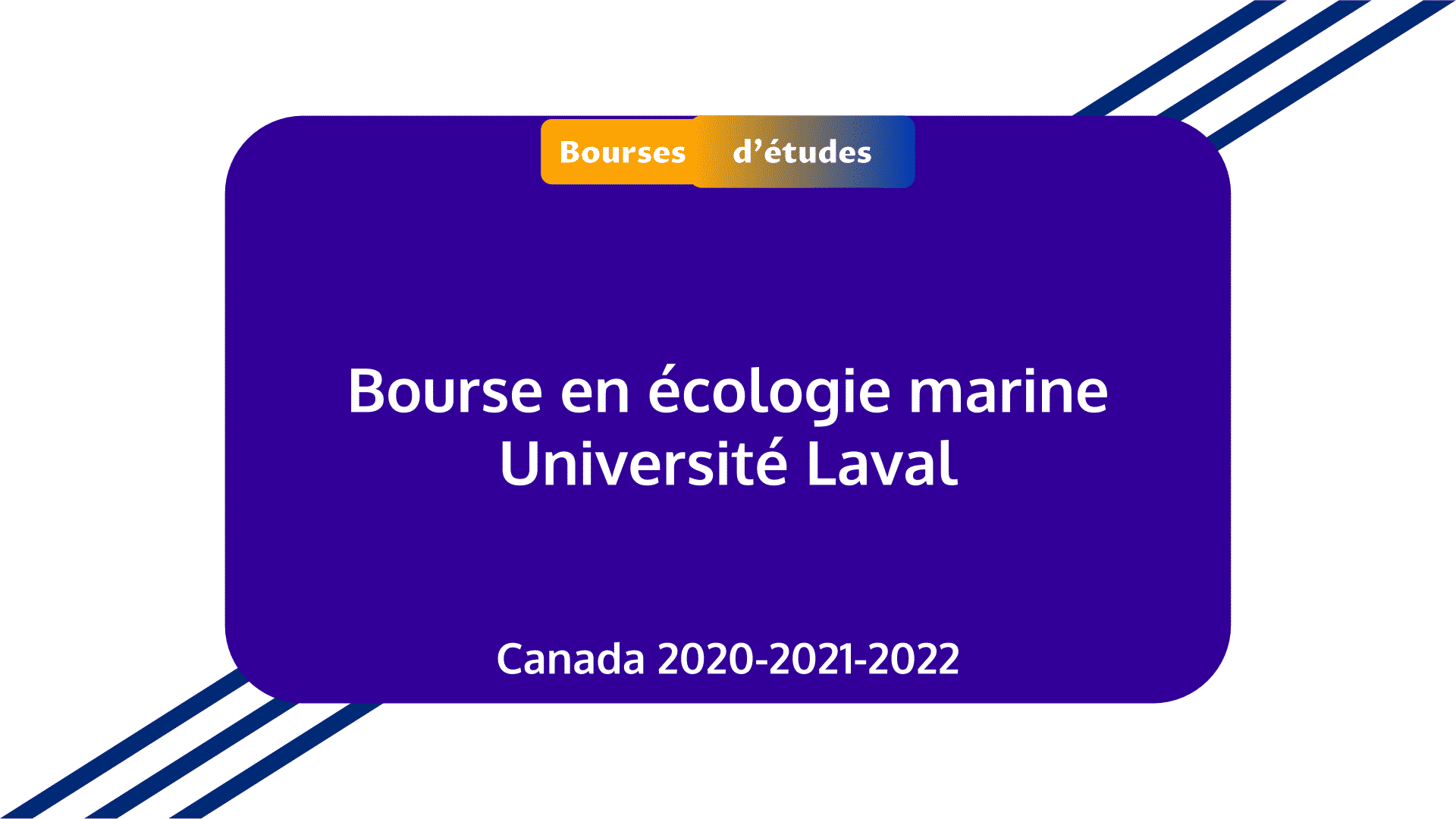 Bourse en écologie marine Université Laval Canada 2020