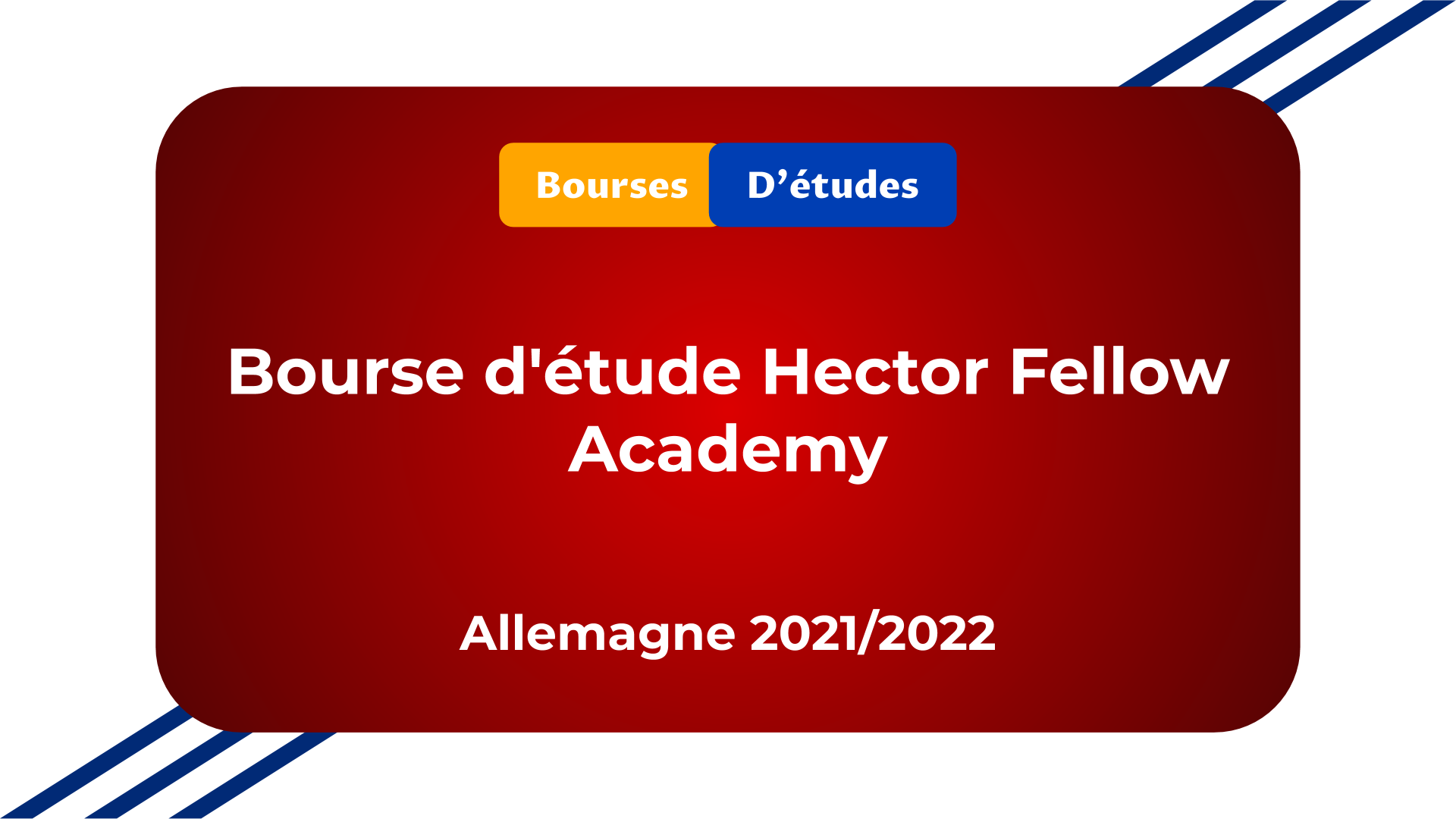 Bourse d'étude Hector Fellow Academy Allemagne 2021
