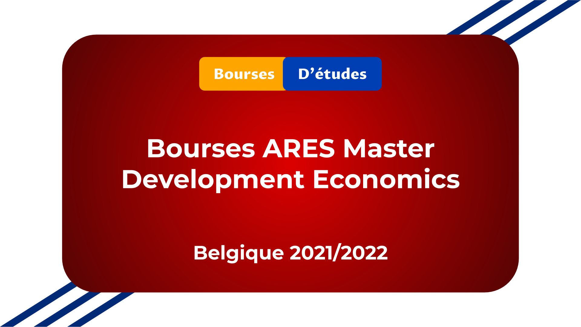 Bourses ARES Master Development Economics Belgique