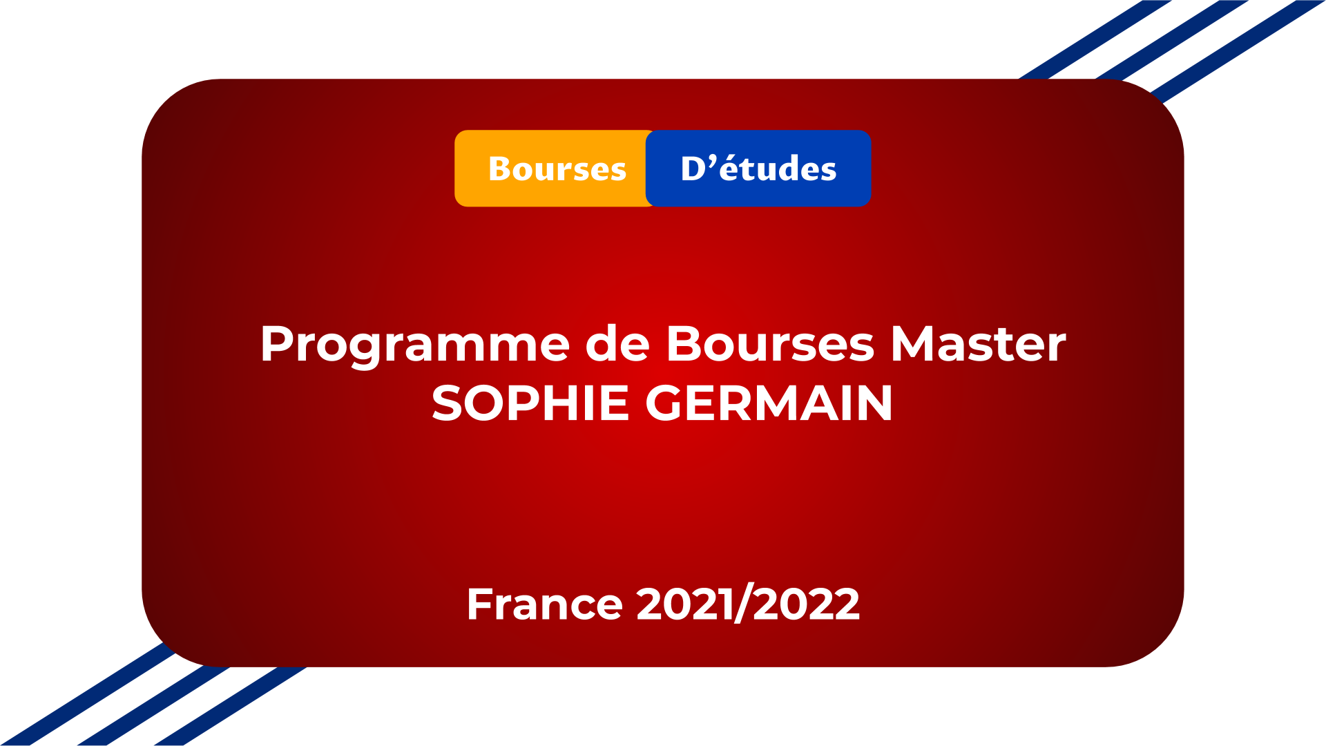 Programme de Bourses Master SOPHIE GERMAIN