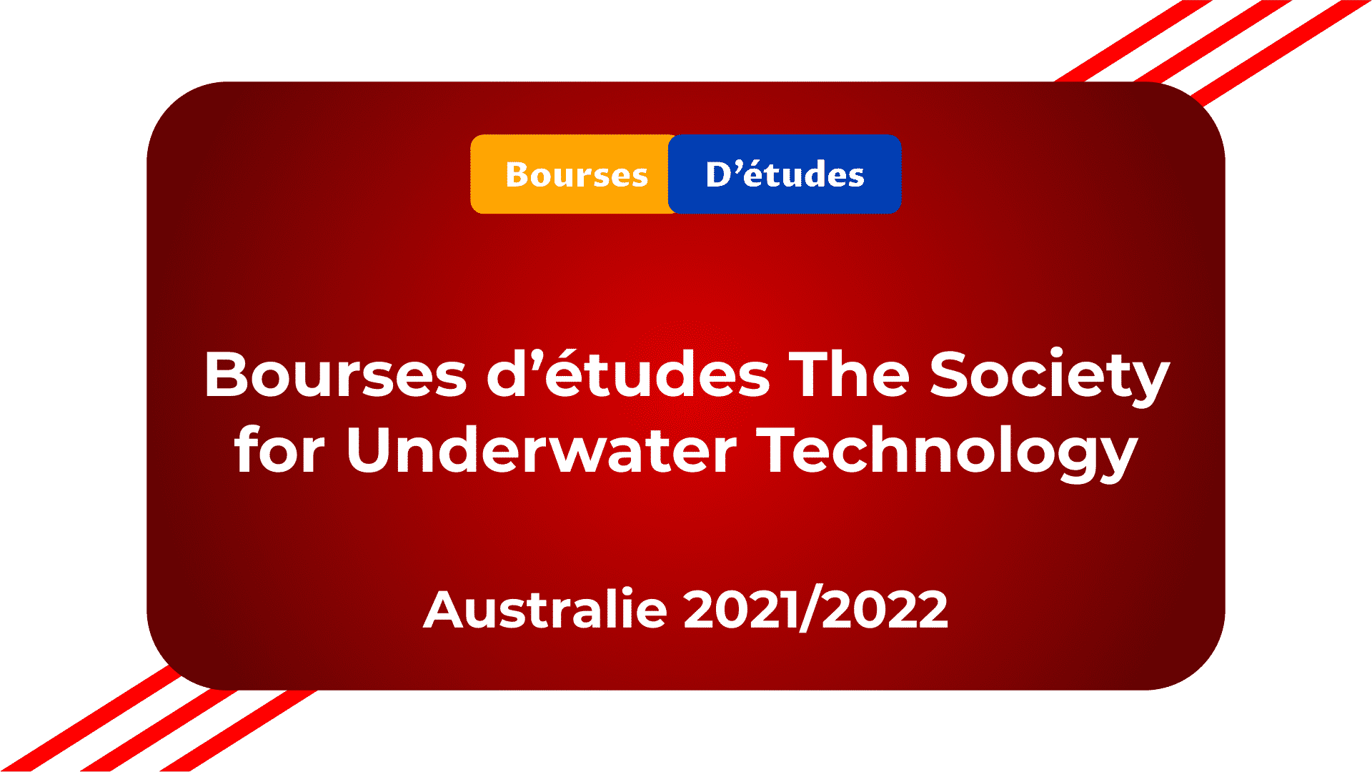 Bourses The Society for Underwater Technology Australie 2021