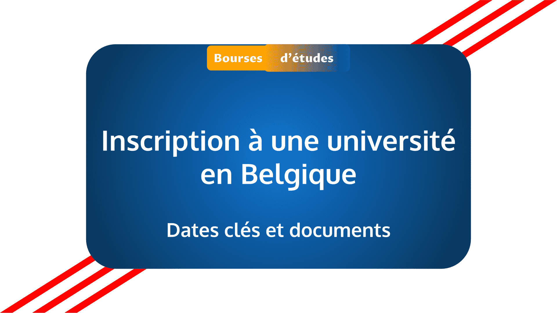 Inscription université Belgique