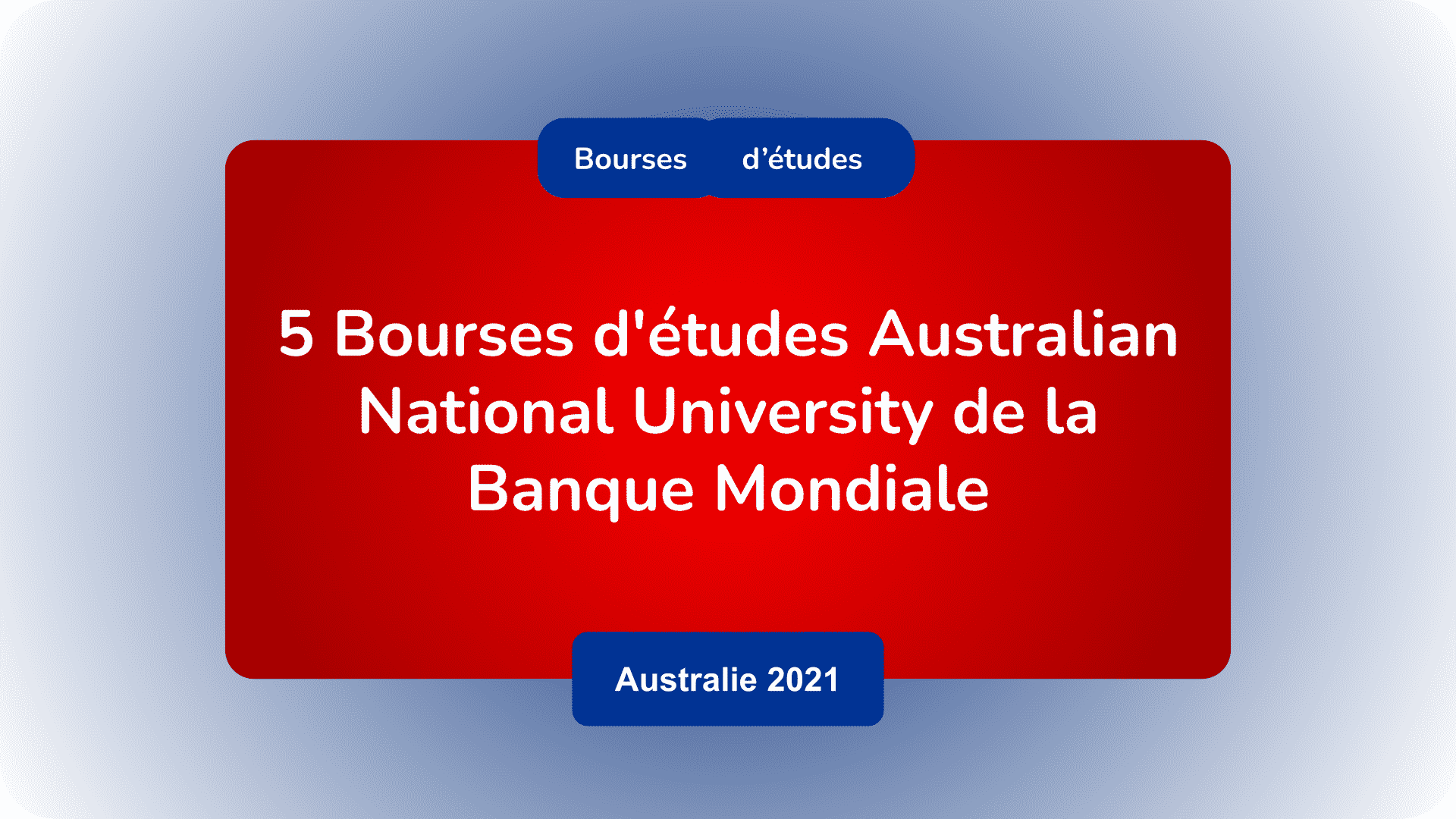 Bourses d'études Australian National University Australie 2021