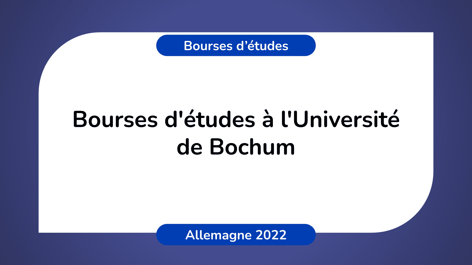 Bourses d'études Université de Bochum Allemagne 2022