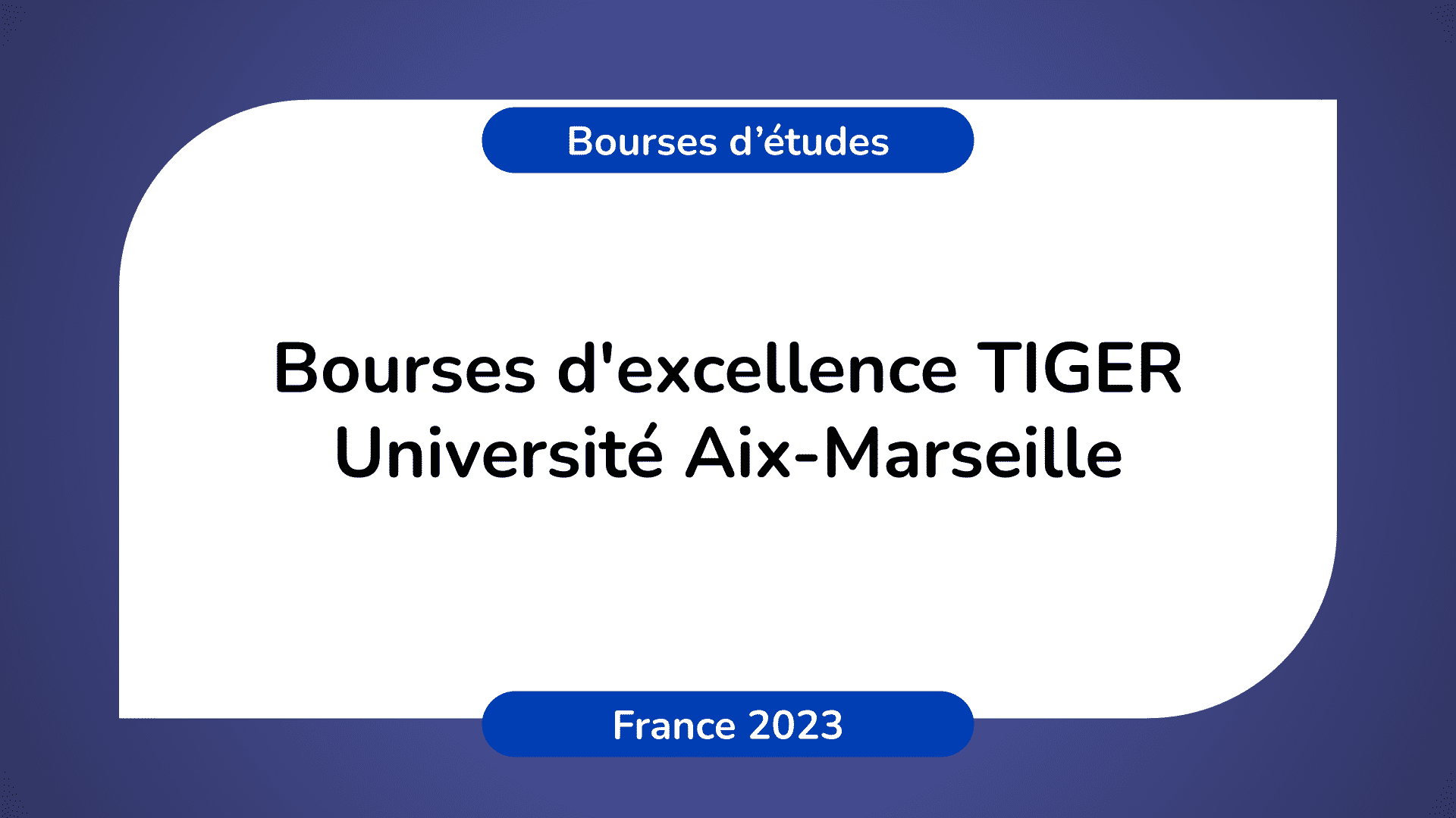 Bourses d'excellence TIGER Université Aix-Marseille France 2023