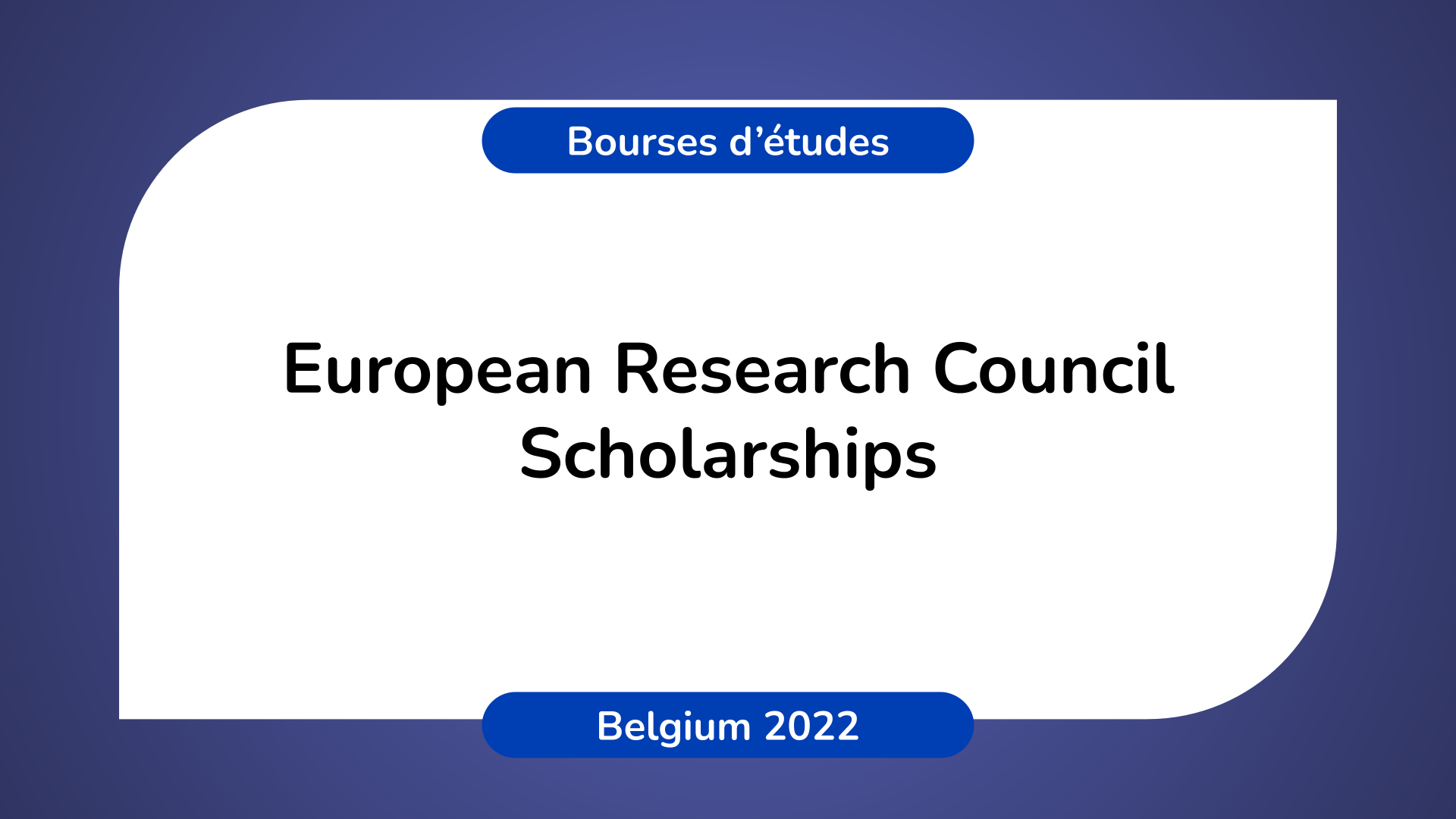 European Research Council Scholarships Belgium 2022