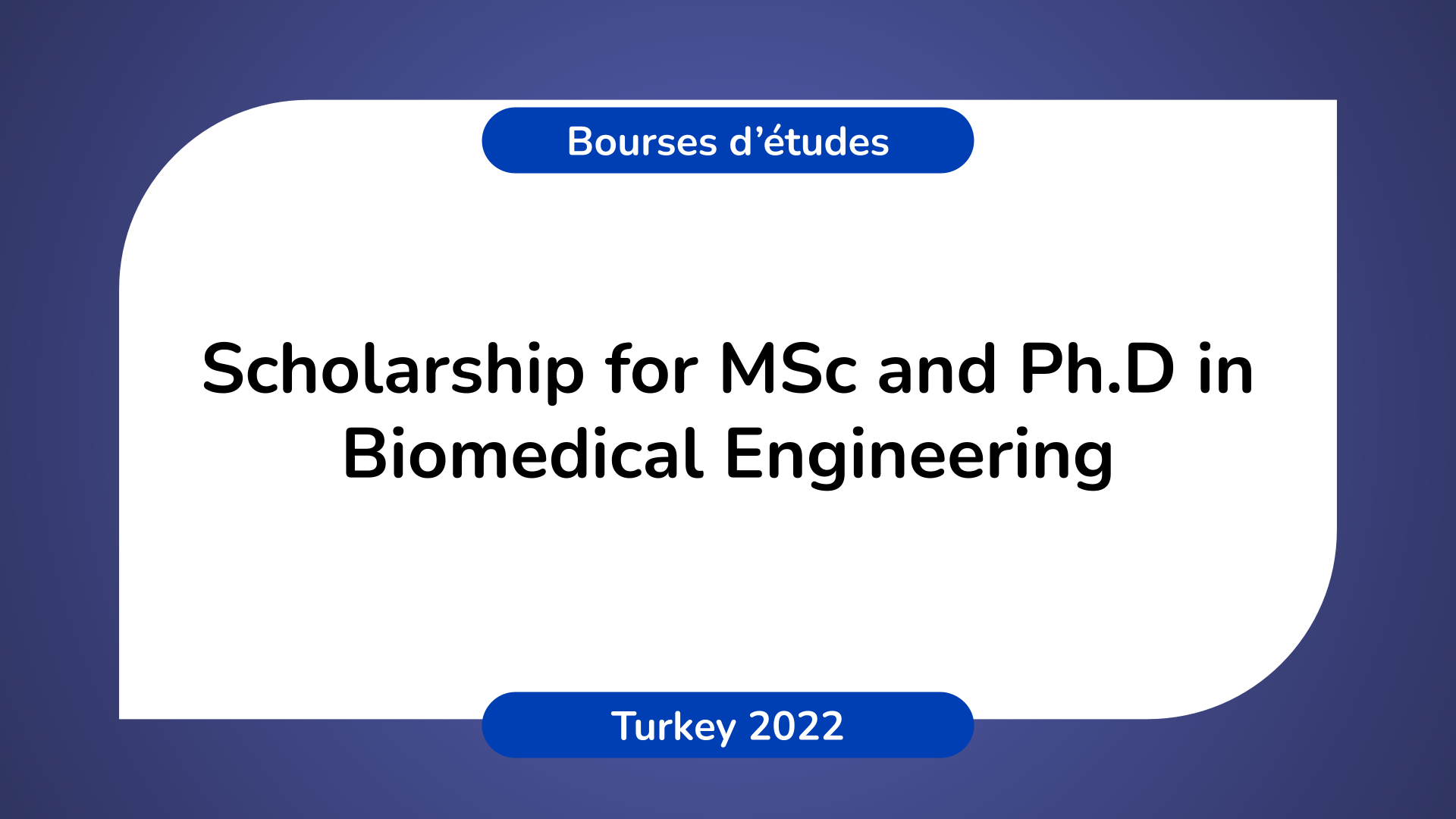 Scholarship Biomedical Engineering Turkey 2022