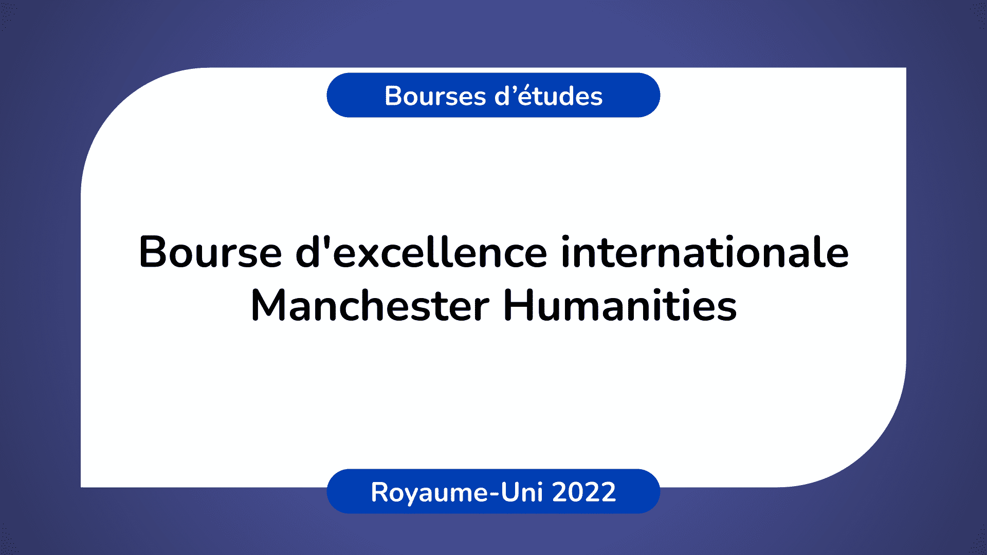 Bourse d'excellence internationale Manchester Humanities 2022