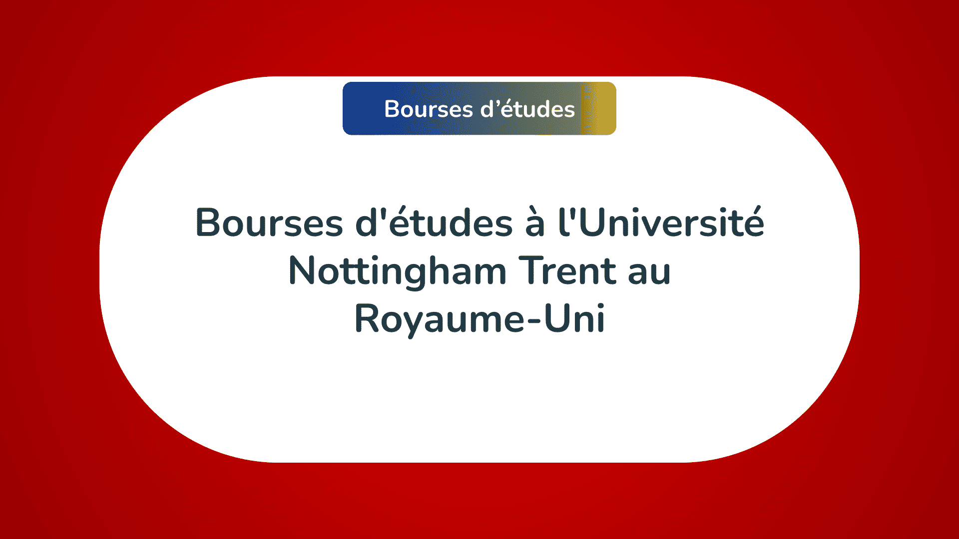 Bourses d'études à l'Université Nottingham Trent