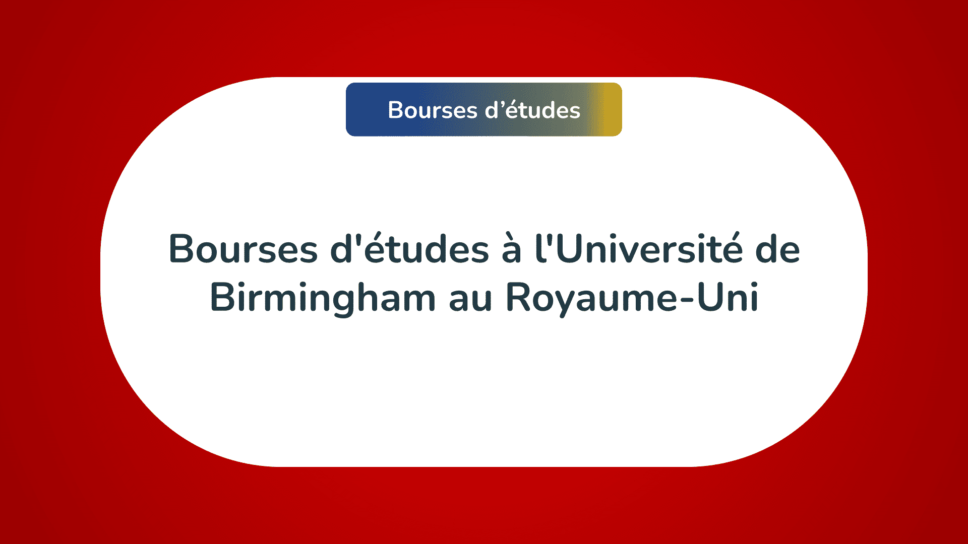 bourses d'études Université de Birmingham