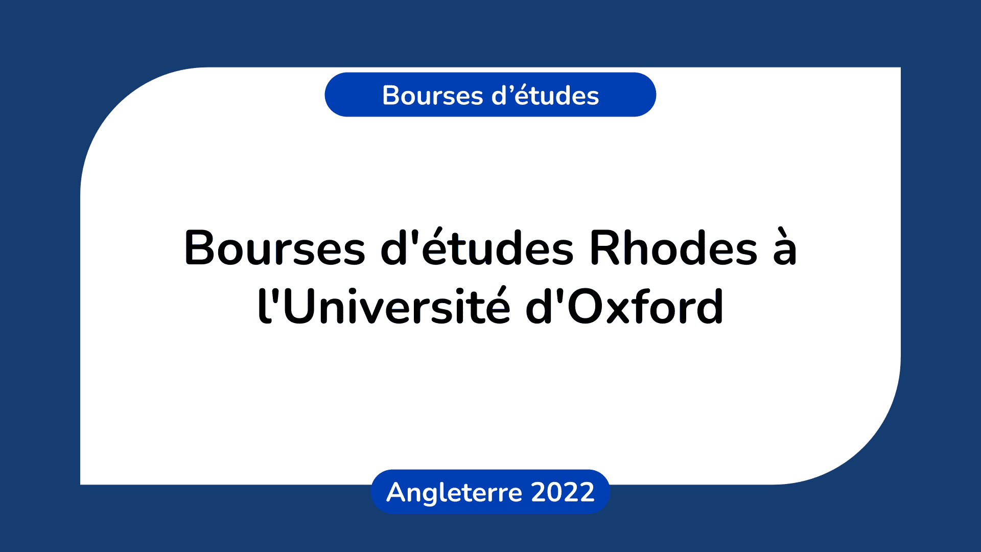 Bourses d'études Rhodes Université Oxford Royaume-Uni 2022