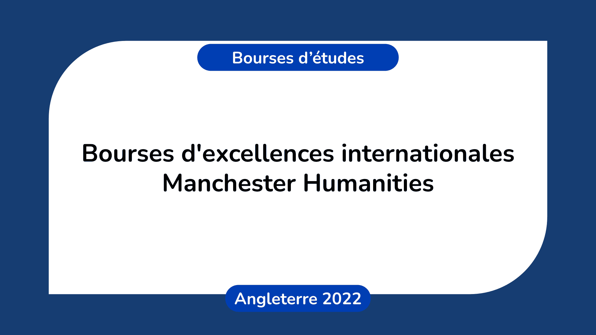 Bourses d'excellences internationales Manchester Humanities