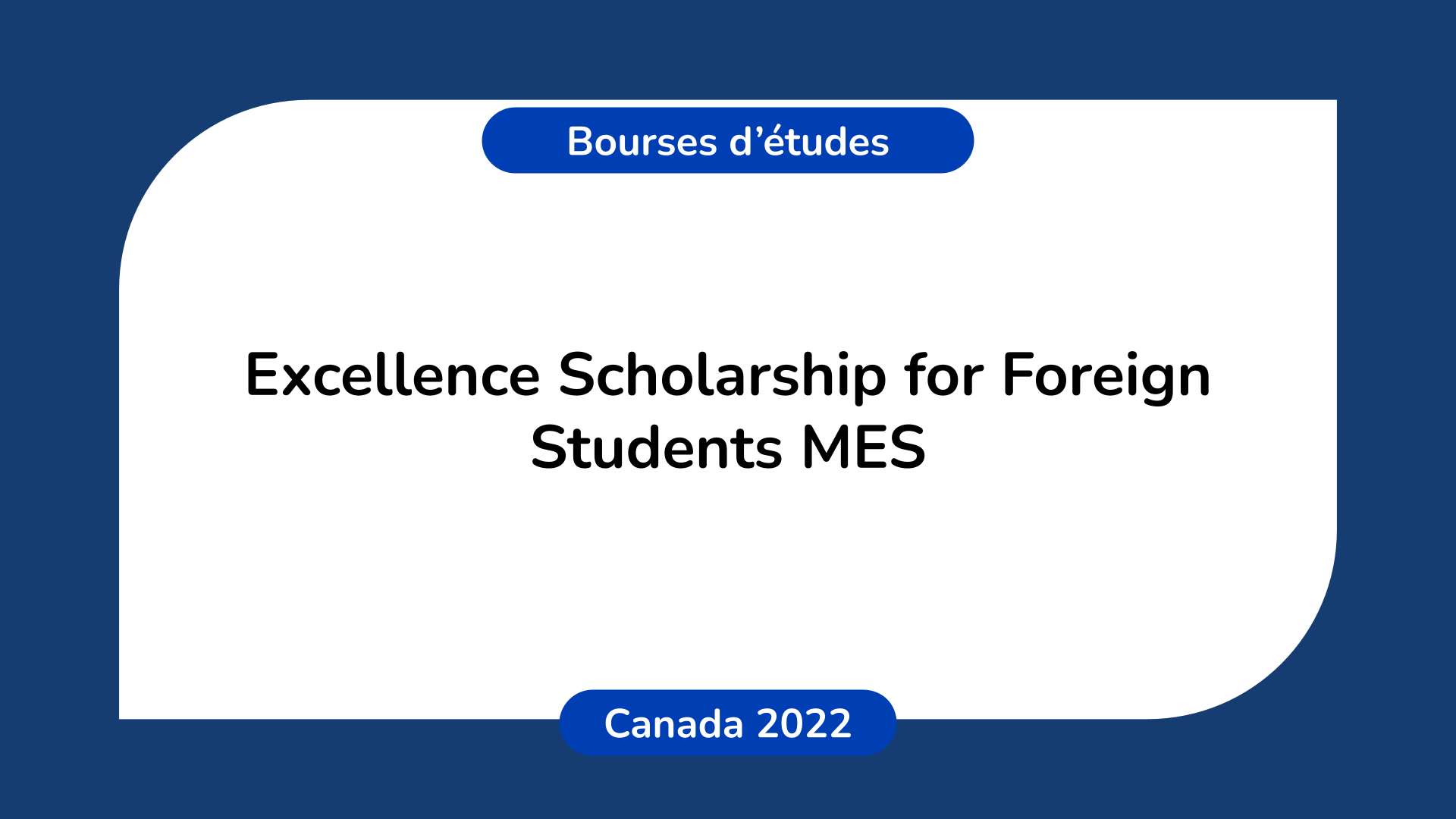 Excellence Scholarship for Foreign Students MES