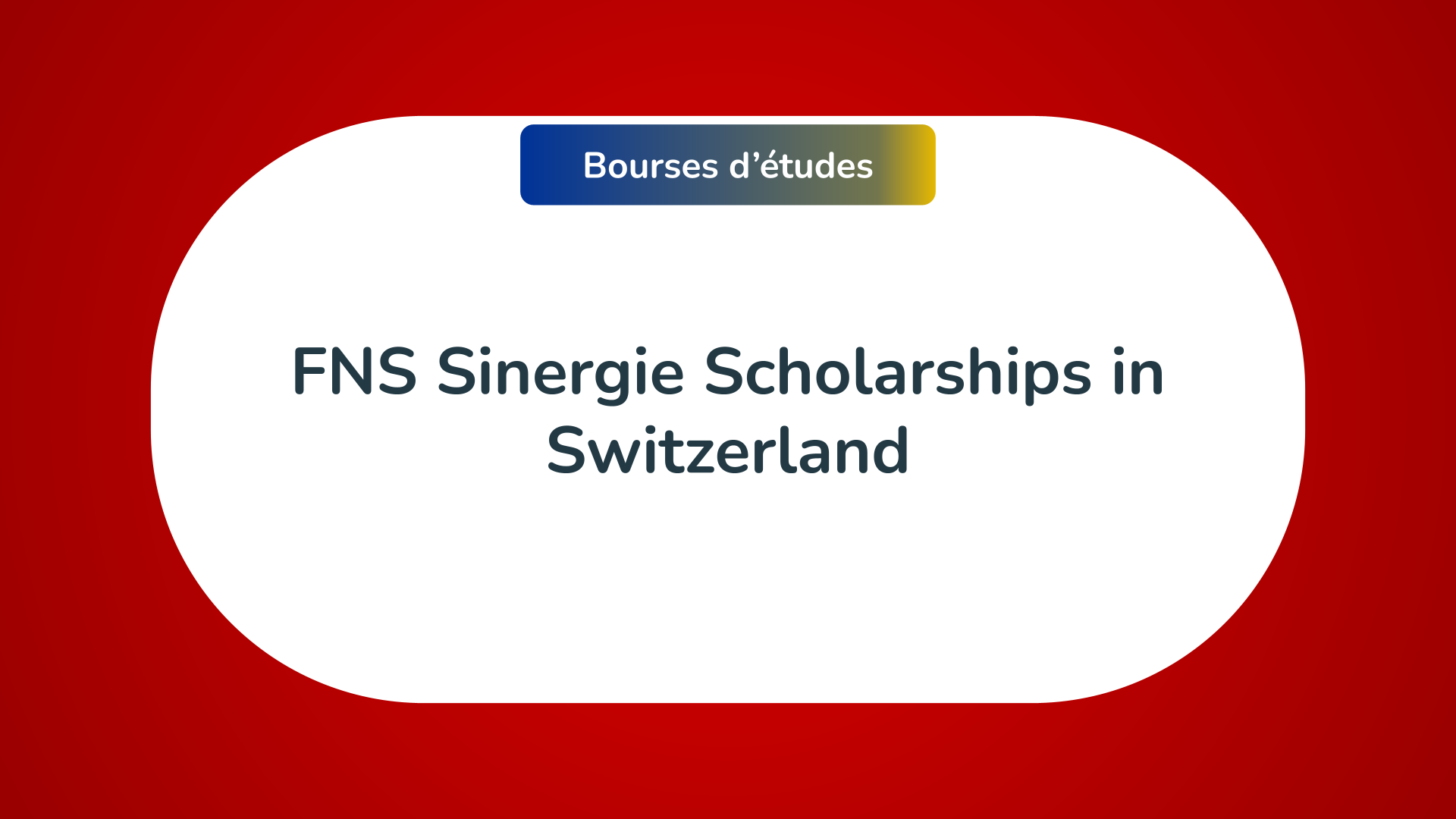 SNSF Sinergie Scholarships