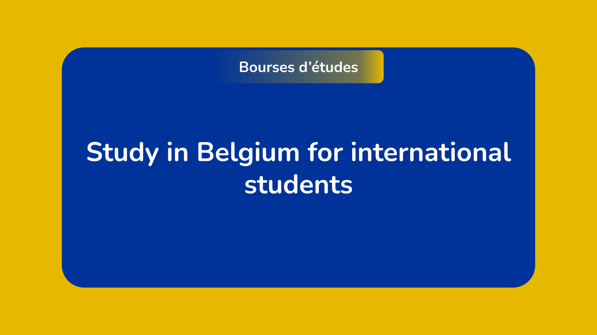 Study in Belgium for international students