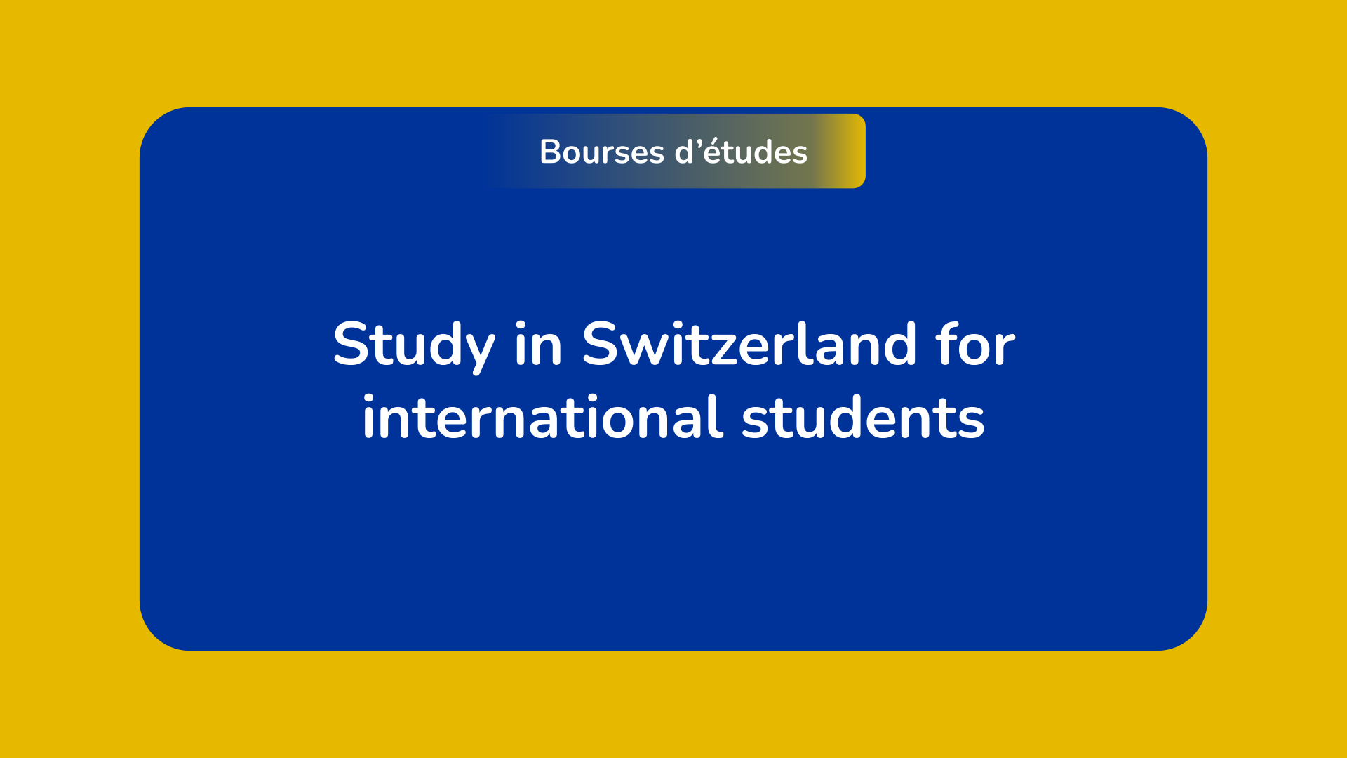 Study in Switzerland for international students