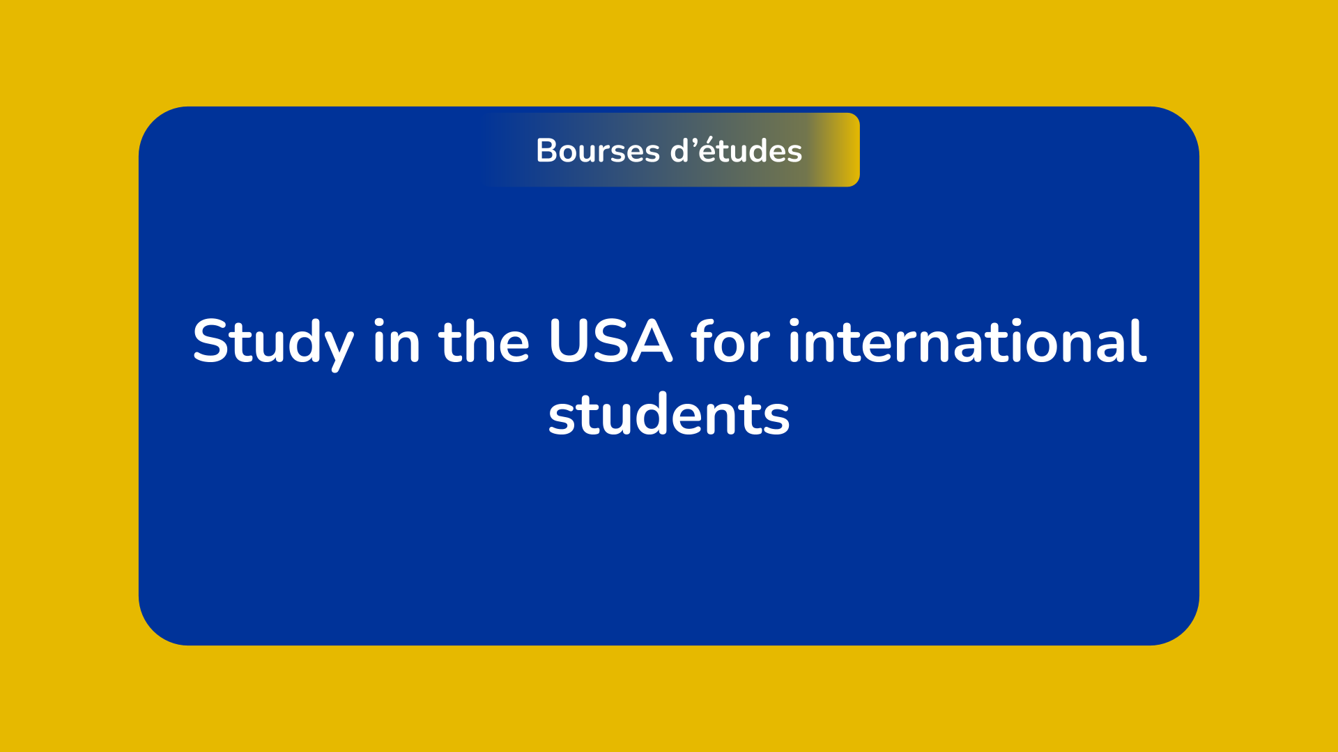Study in the USA for international students