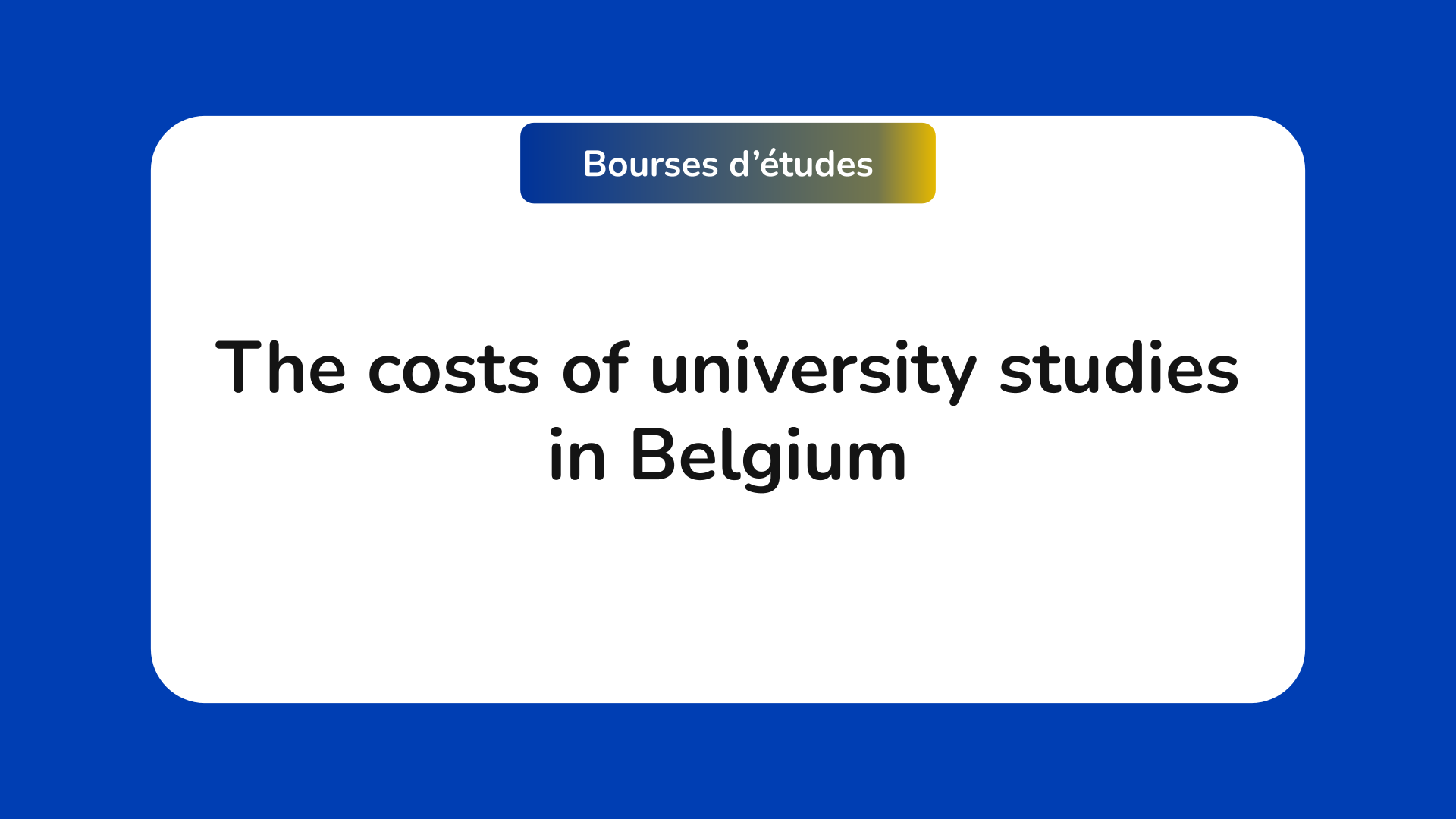 costs of university studies in Belgium