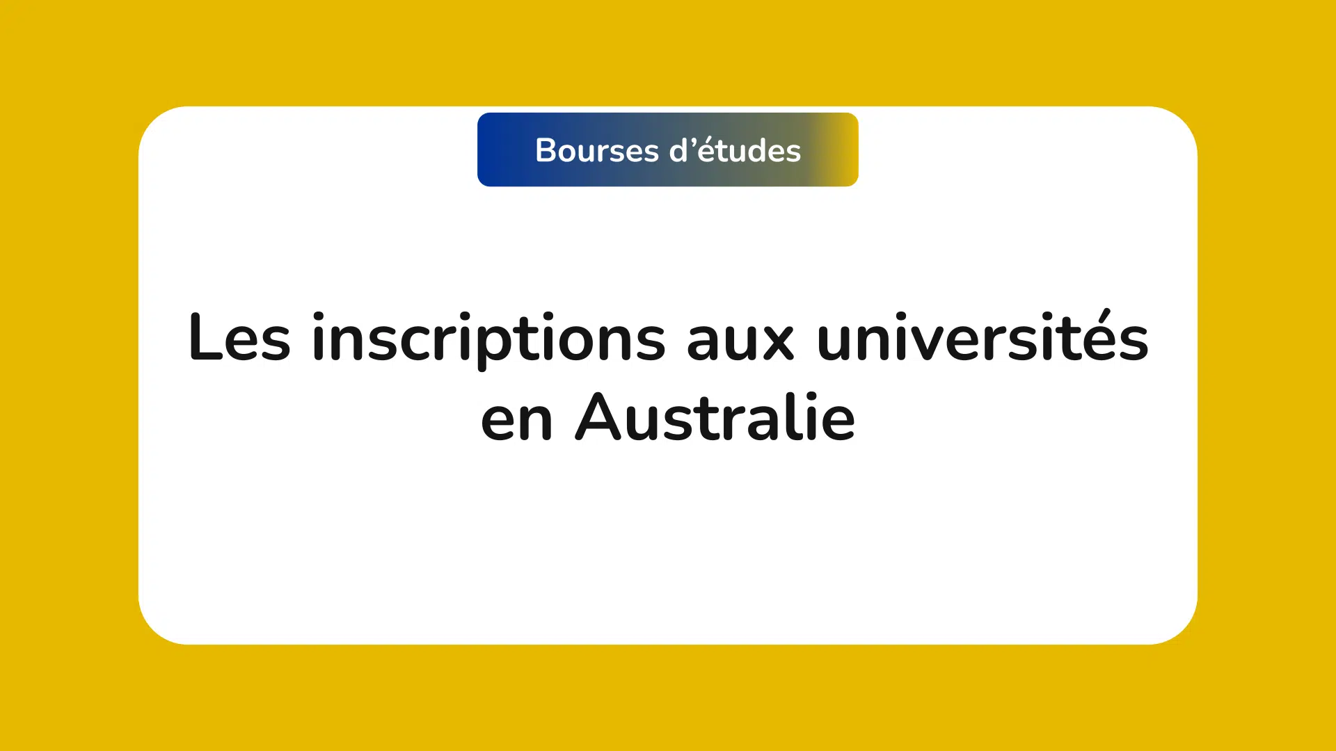 inscriptions aux universités en Australie