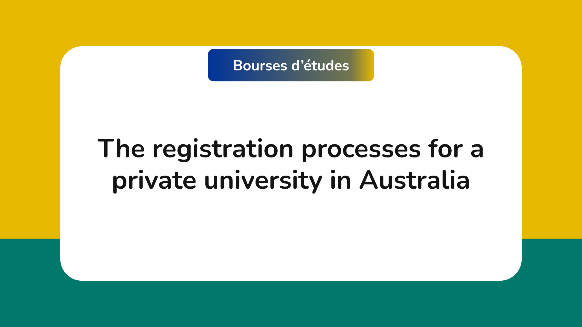 registration for a private university in Australia