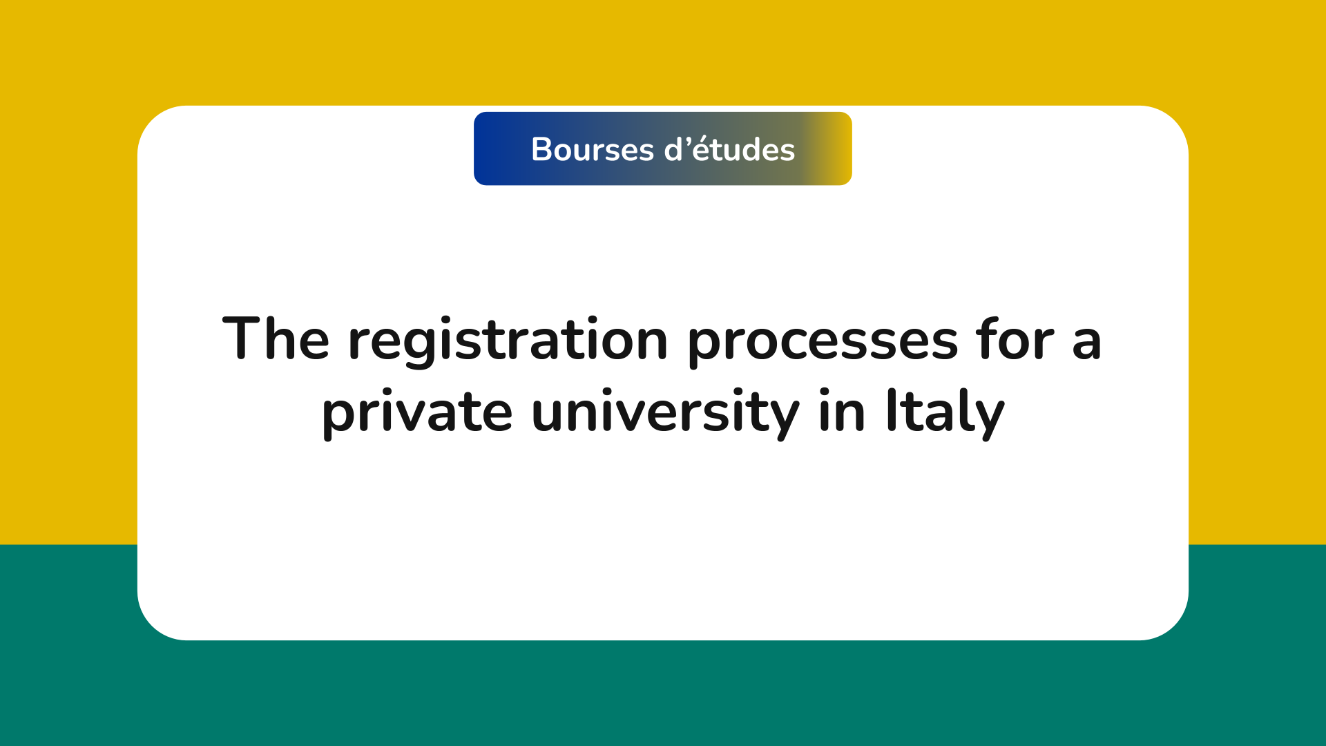registration for a private university in Italy
