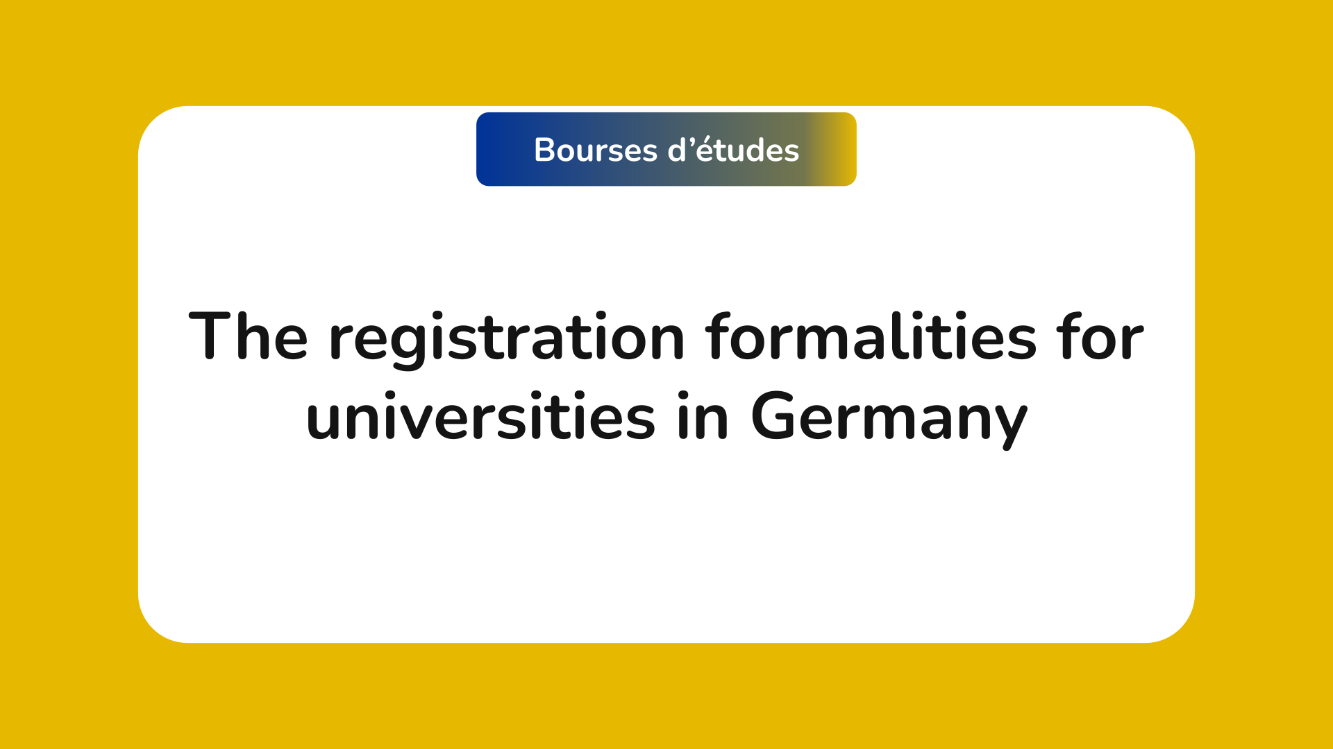 registration formalities for universities in Germany