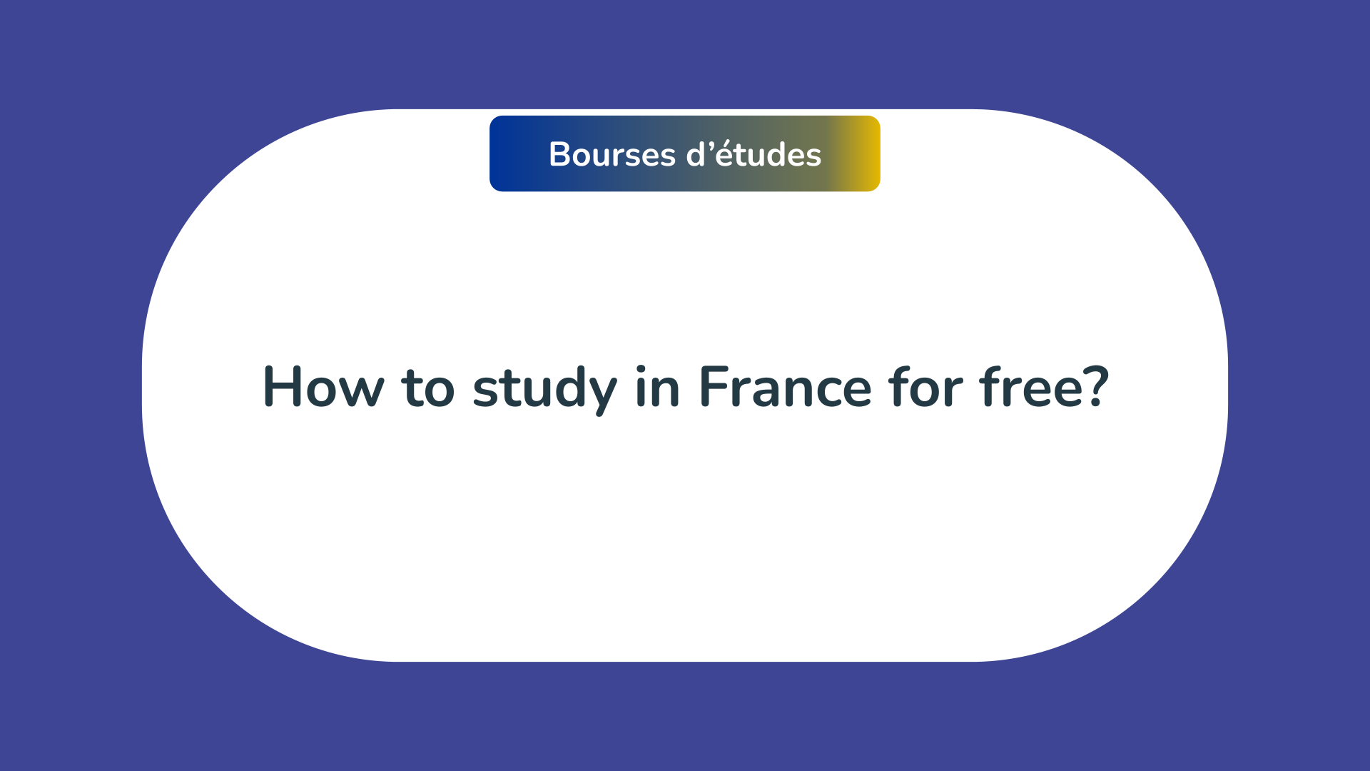 study in France for free