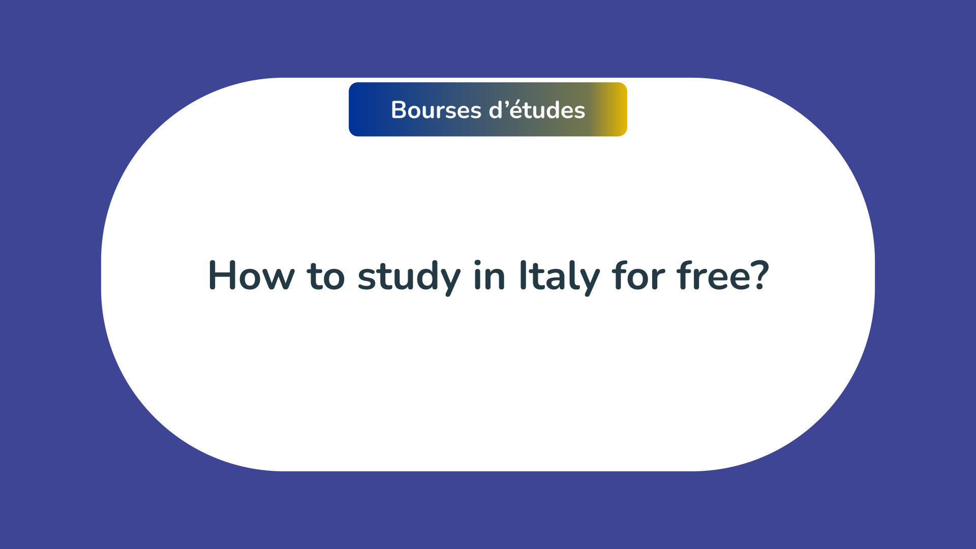 study in Italy for free
