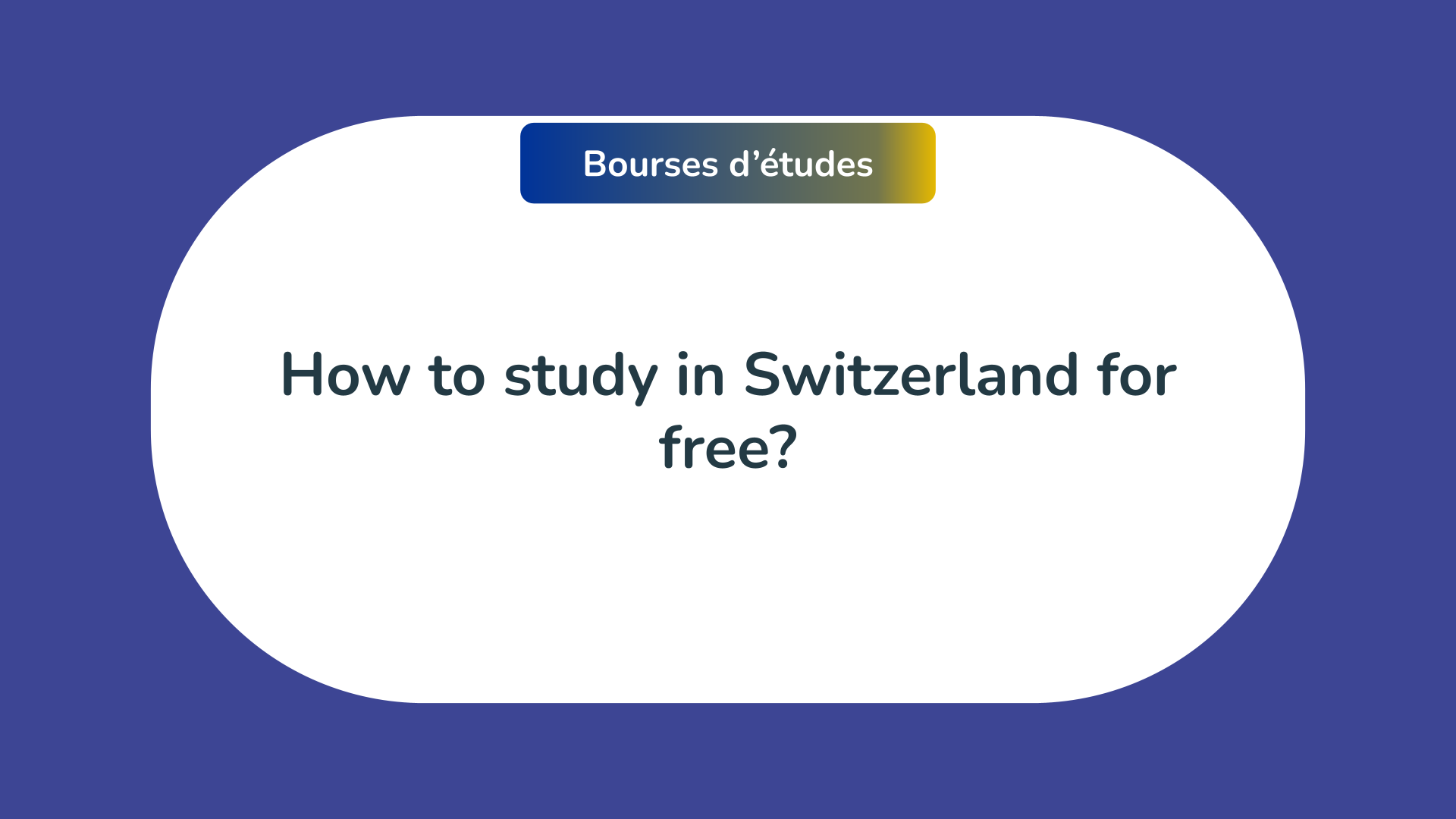 study in Switzerland for free