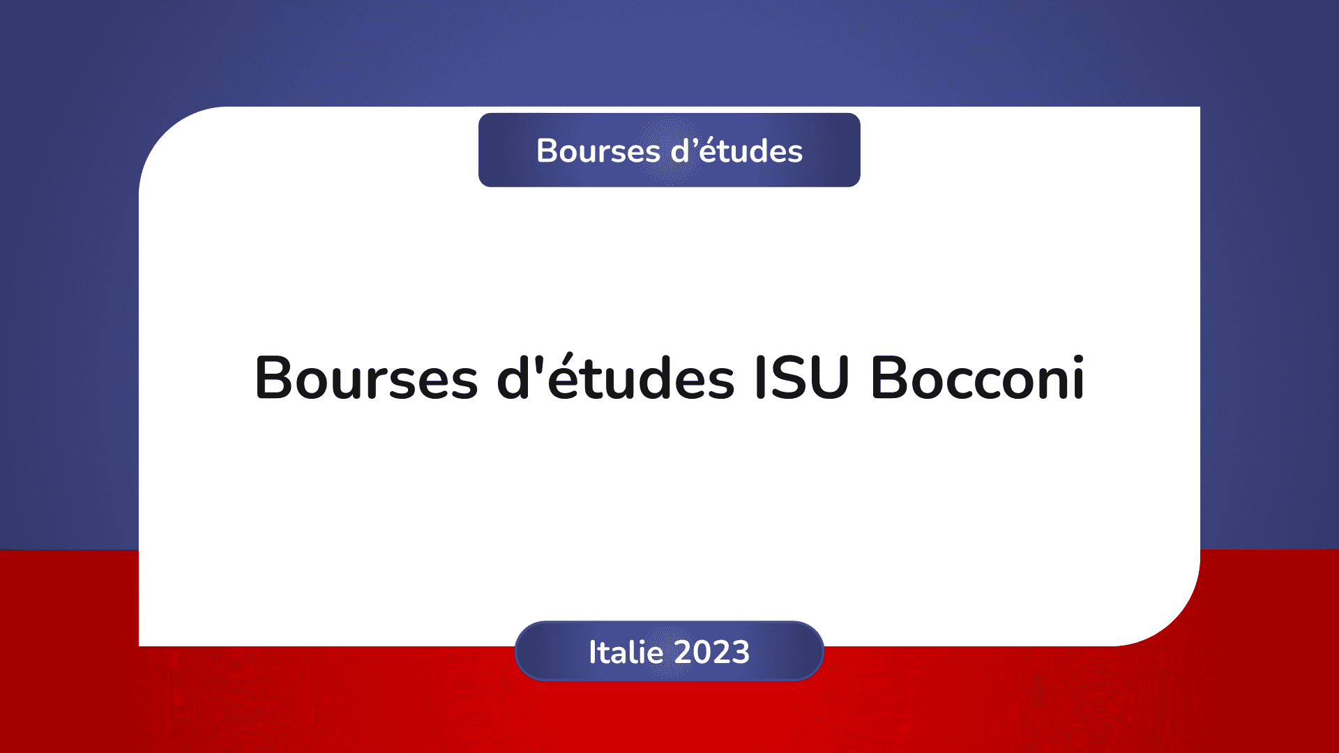 Bourses d'études ISU Bocconi Italie