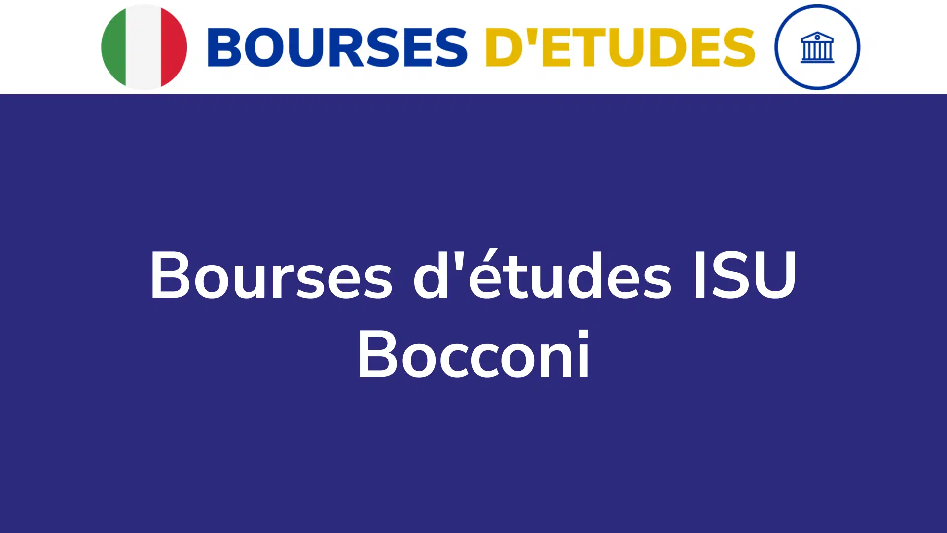 Bourses d'études ISU Bocconi