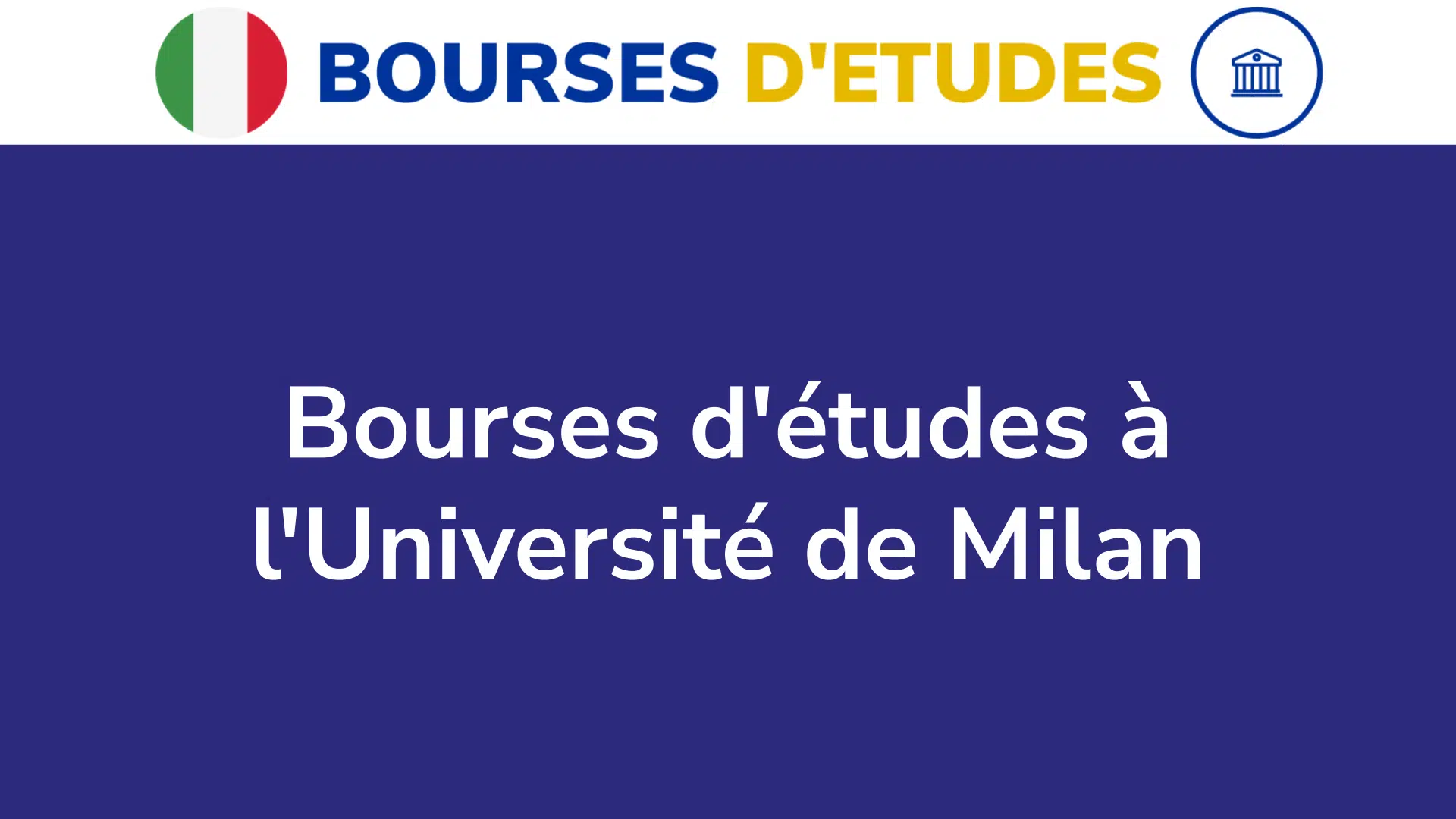 Bourses d'études à l'Université de Milan