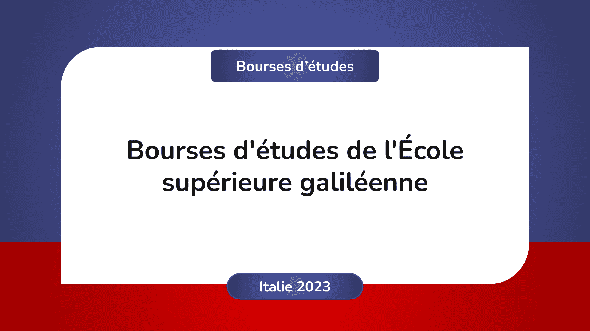 Bourses d'études l'École supérieure galiléenne Italie