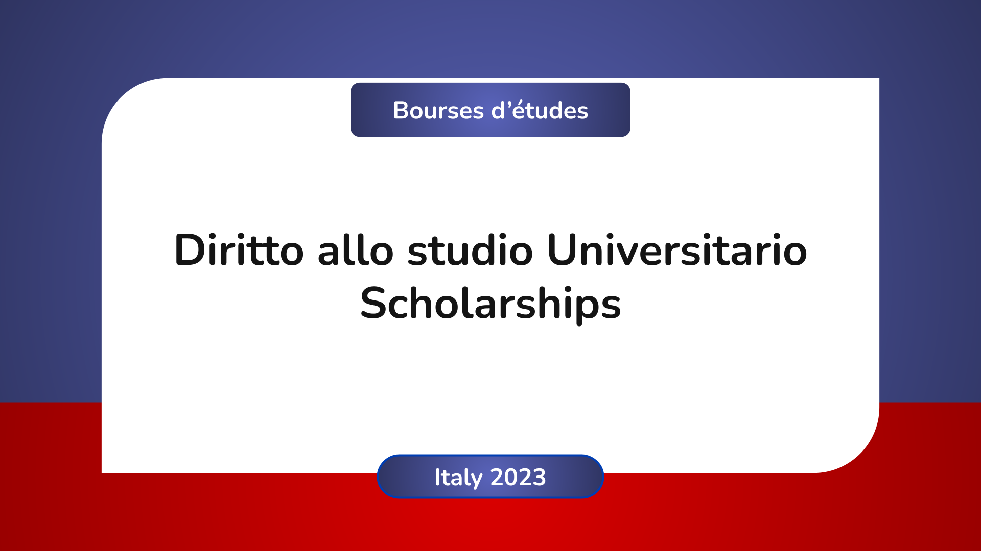 Diritto allo studio Universitario Scholarships in Italy in 2023