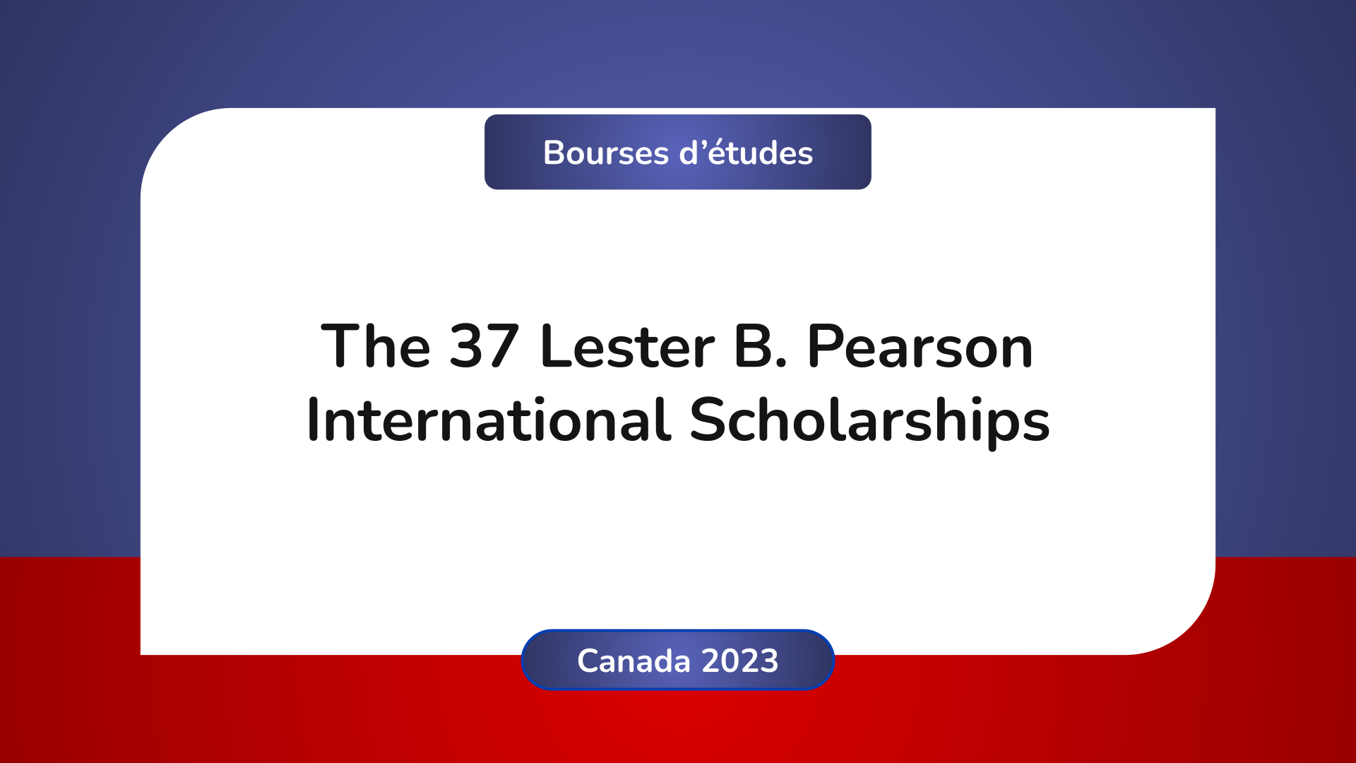 Lester B. Pearson International Scholarships