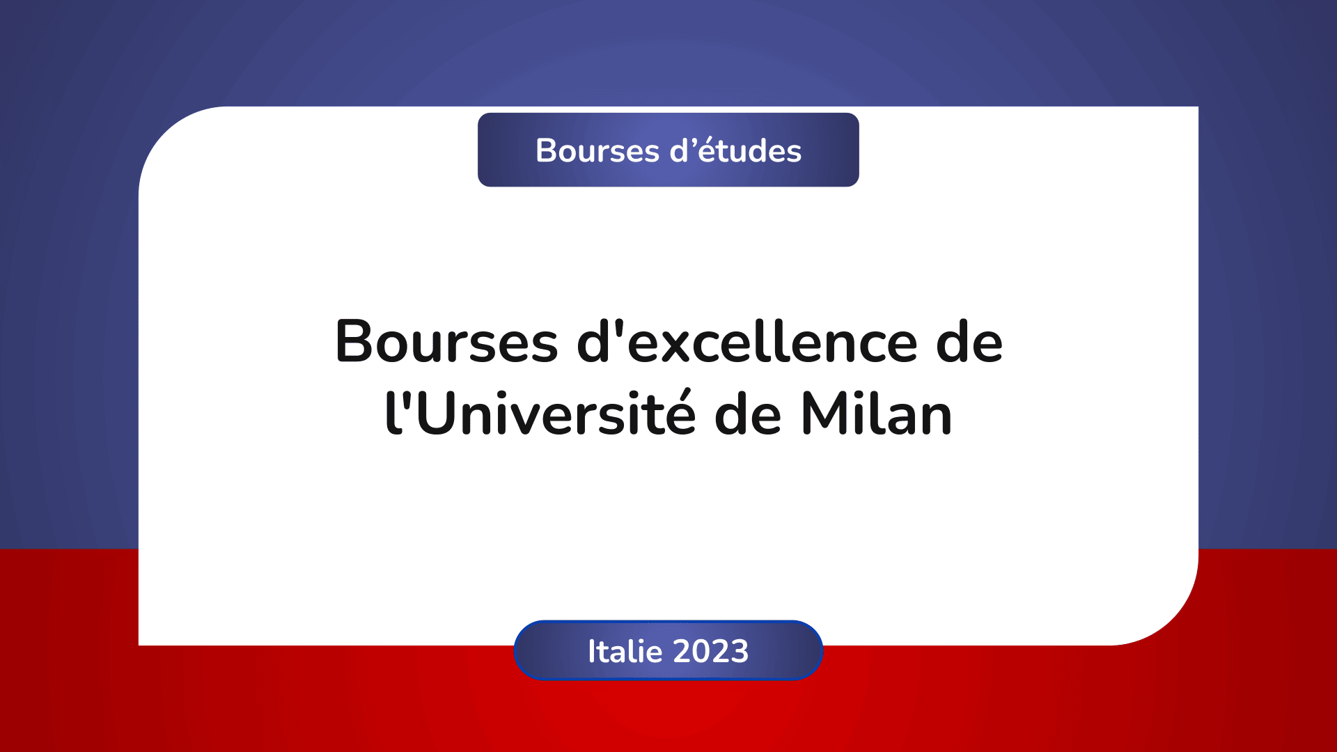 bourses d'excellence Université de Milan Italie