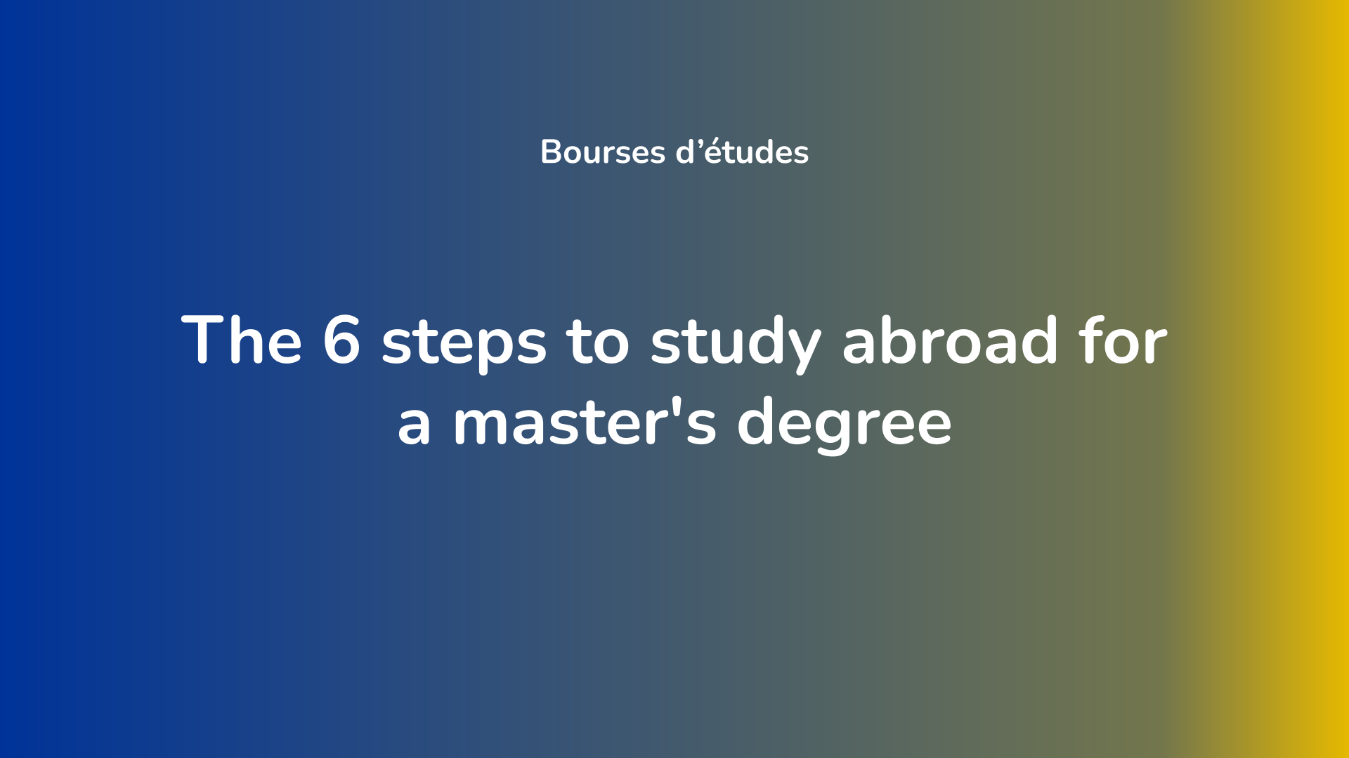 study abroad for master degree