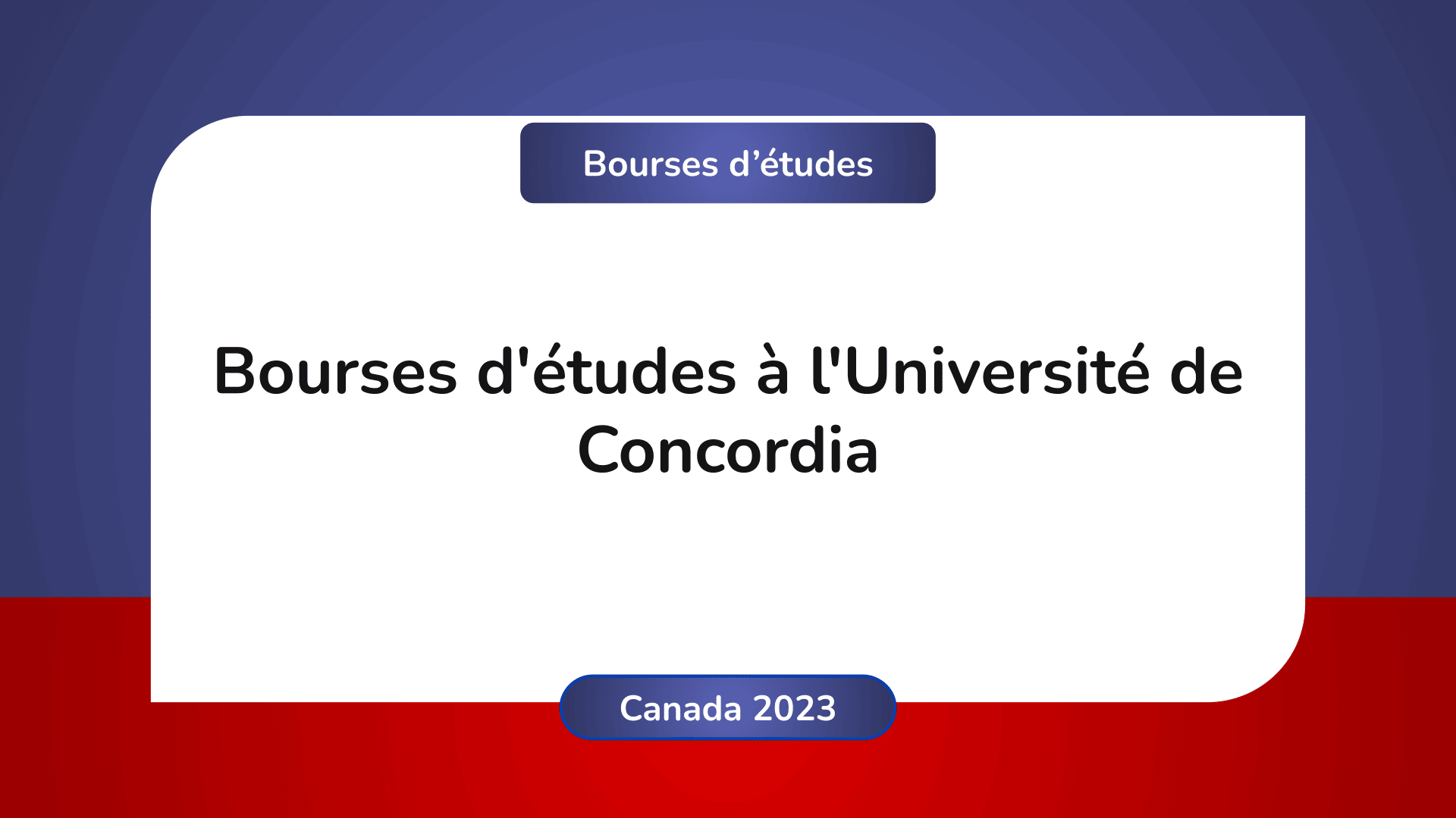 Bourses d'études Université Concordia Canada