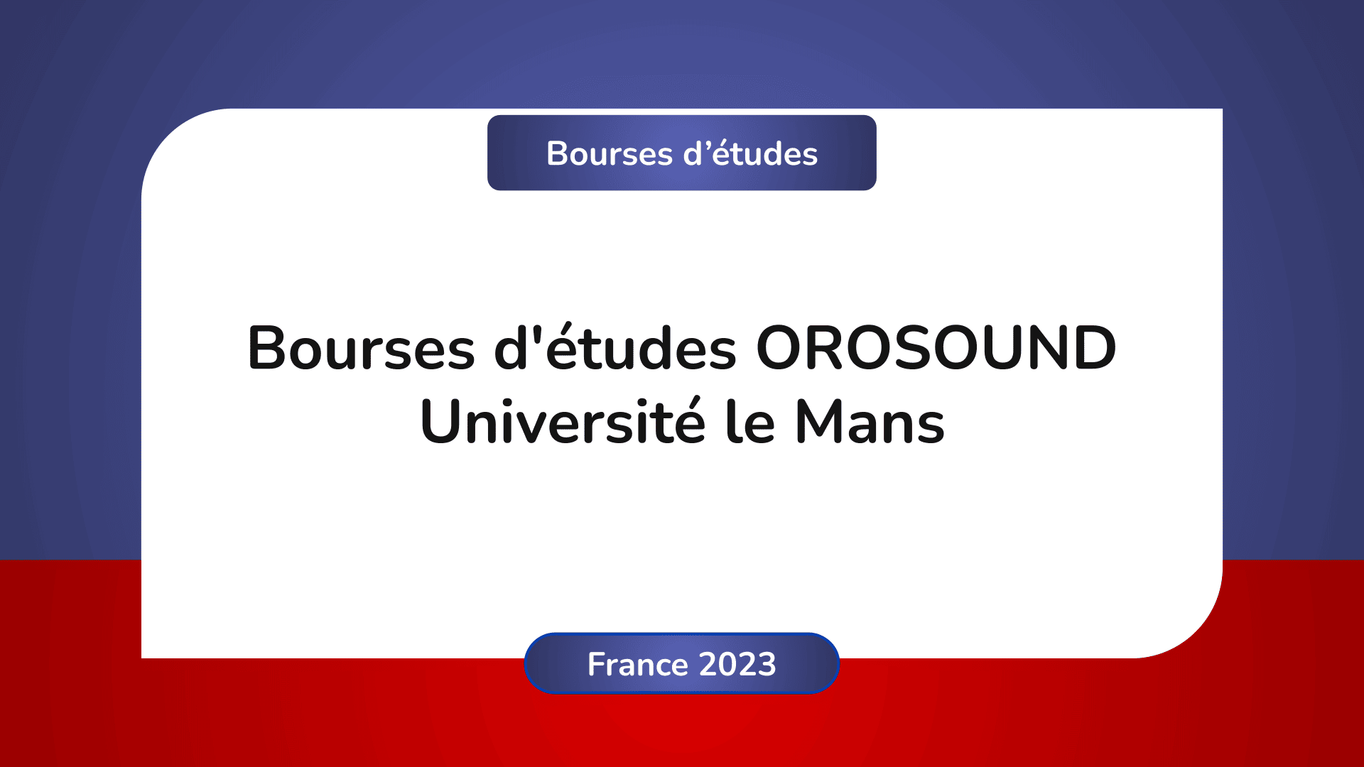 bourses d'études OROSOUND Université le Mans