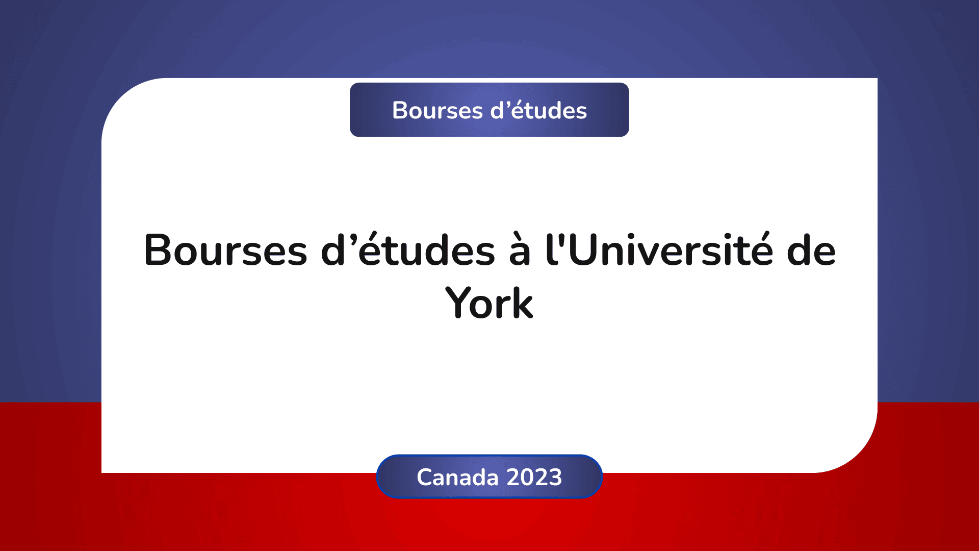 bourses d'études Université de York Canada