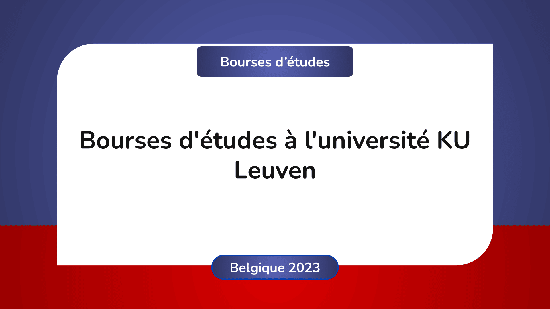 bourses d'études université KU Leuven Belgique